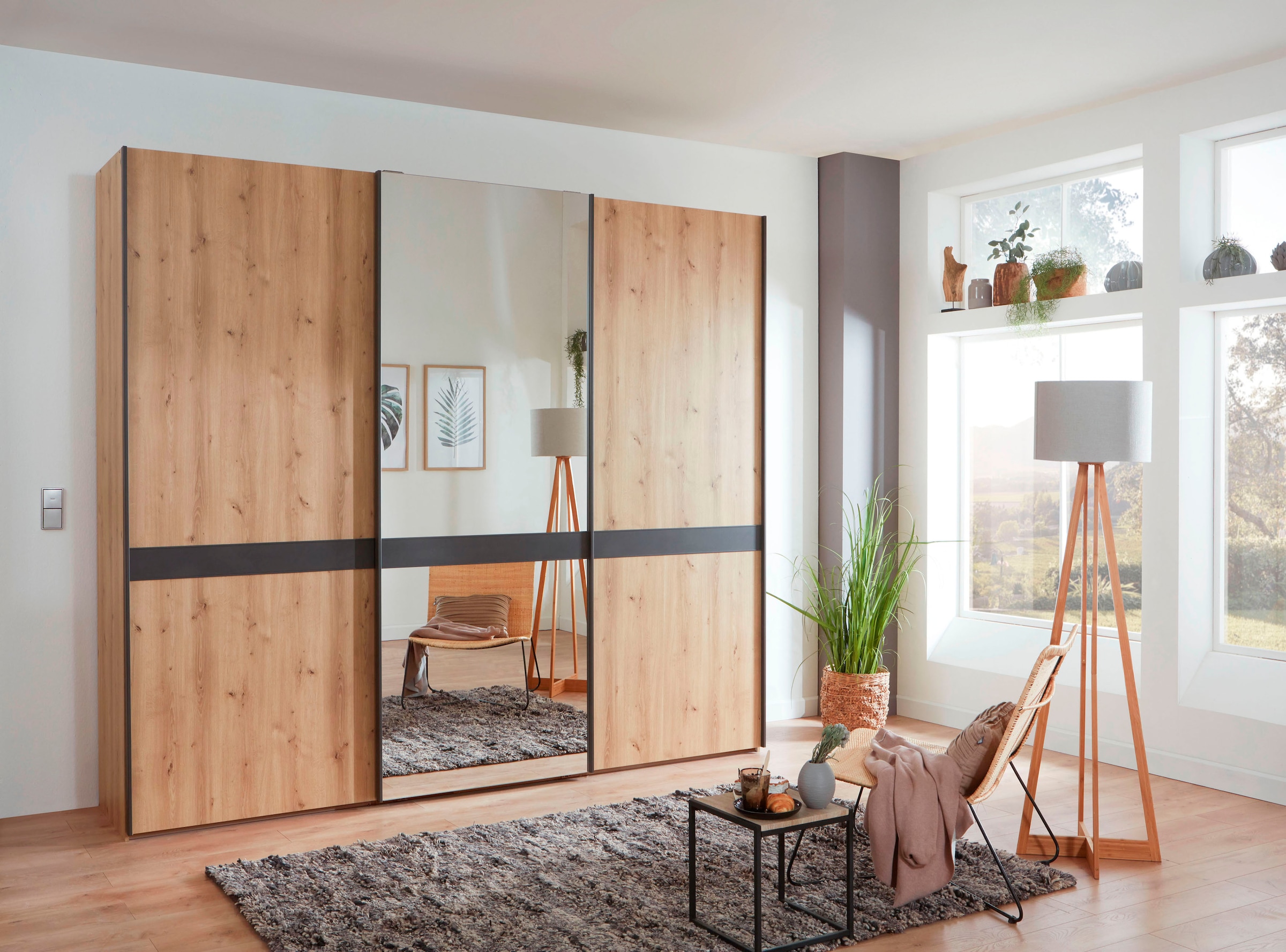 WIEMANN Armoire à portes coulissantes »Rialto« hochwertige Dekorfront mit Spiegeltür