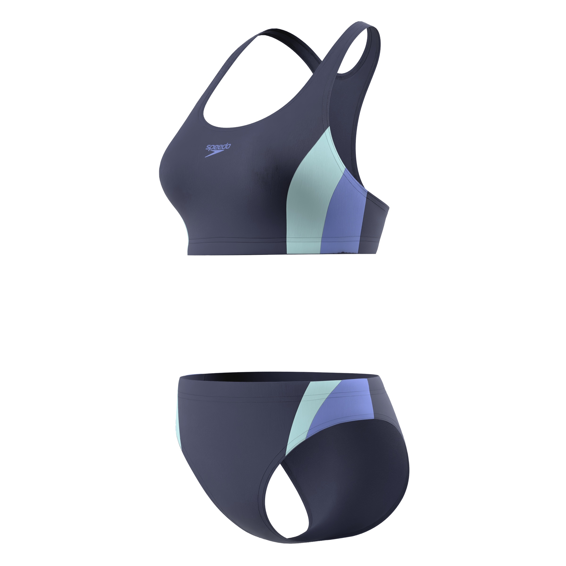 Speedo Bustier-Bikini »CLRBLCK SPLCE 2.0 2PC BLU/LTBLU« Set, 2 Stk. schnell trocknend