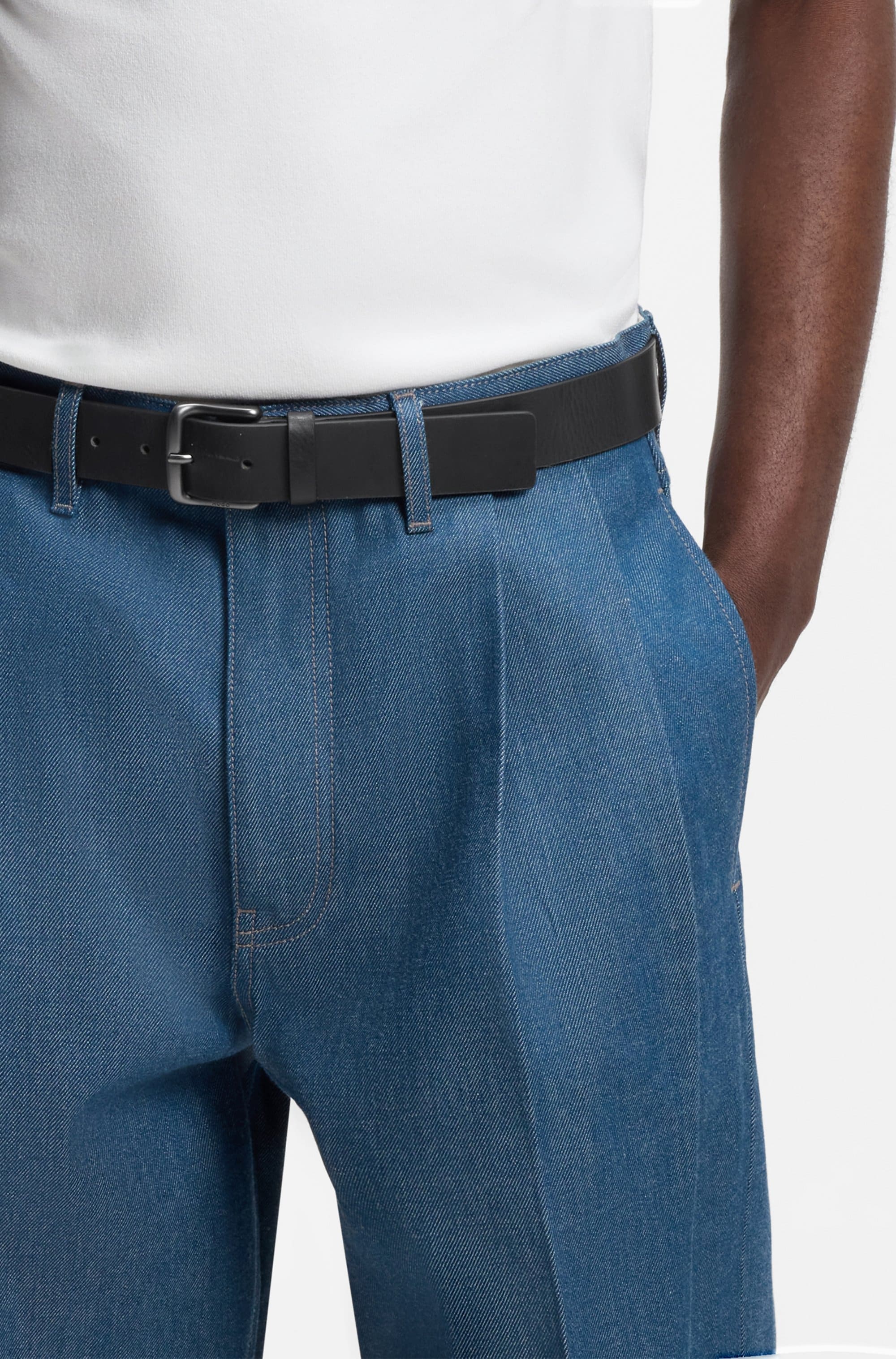 HUGO Ceinture en cuir »Geffrey Sz35« en cuir de buffle, MADE IN ITALY