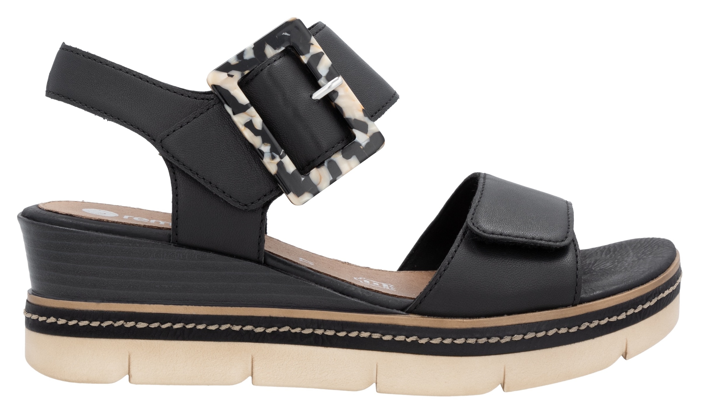 Remonte Sandales compensées »Elisabeth Hurley-Collection«  Keilabsatz, Riemensandale, Sommerschuh, auffällige Zierschnalle