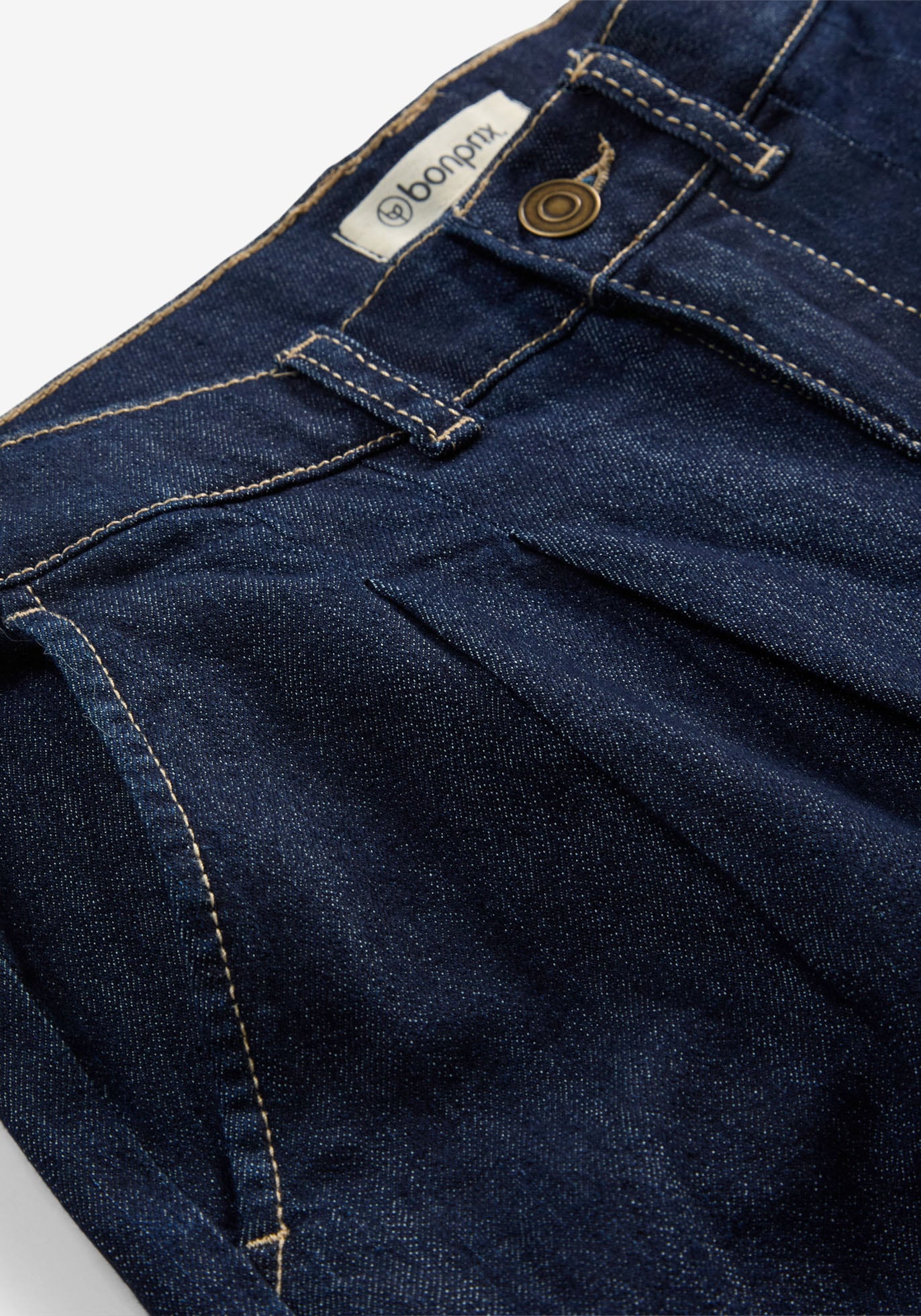 bonprix Jeans large »Wide-Leg-Jeans High Waist, Bequembund« Loose Fit Passform, High Waist, mit Bundfalten