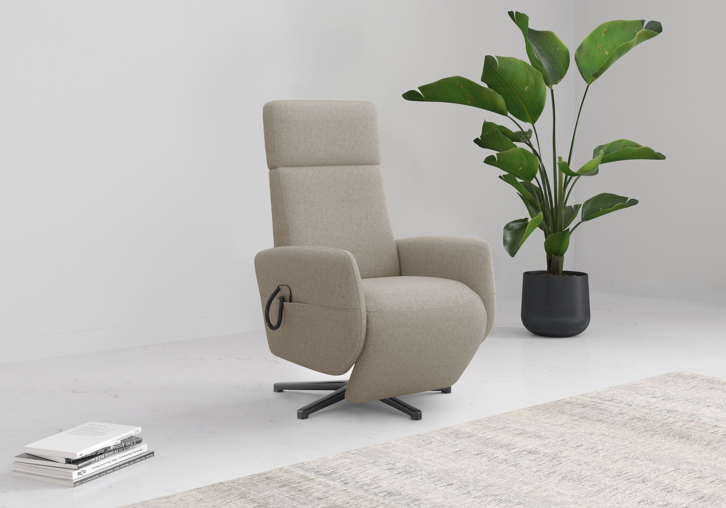 Home affaire TV-Sessel »Rochelle, inkl. Kopfteilverstellung & 360° Drehfunktion« 1 Stk. tlg. wahlweise mit 2 Motoren, Akku & Aufstehhilfe