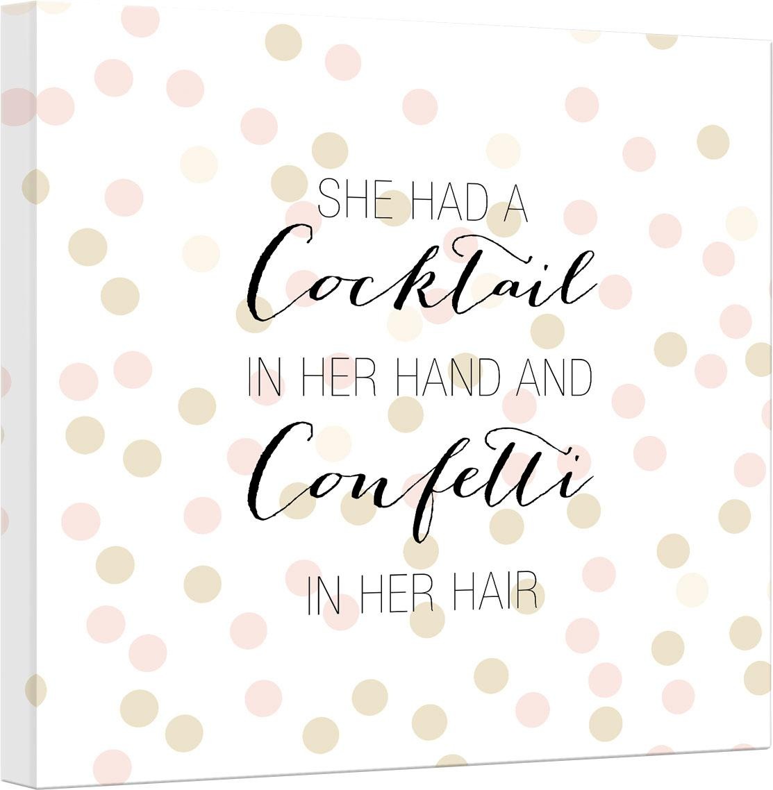 Image of Wall-Art Leinwandbild »Confetti & Cream - Cocktail in her Hand and Confetti in hair« bei Ackermann Versand Schweiz