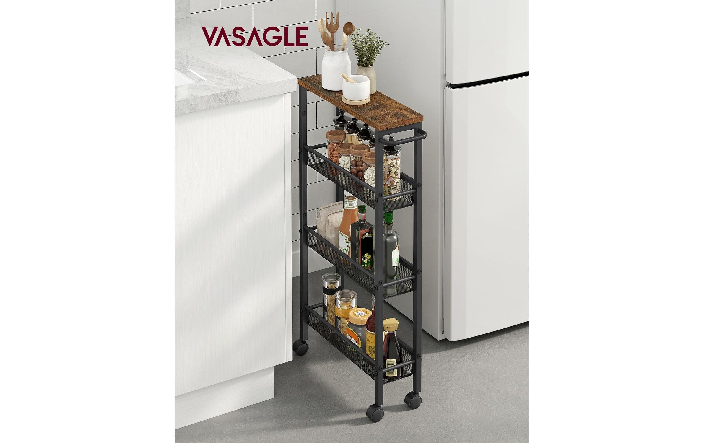 VASAGLE Chariot à roulettes »besonders schmal mit 4 Ebenen«