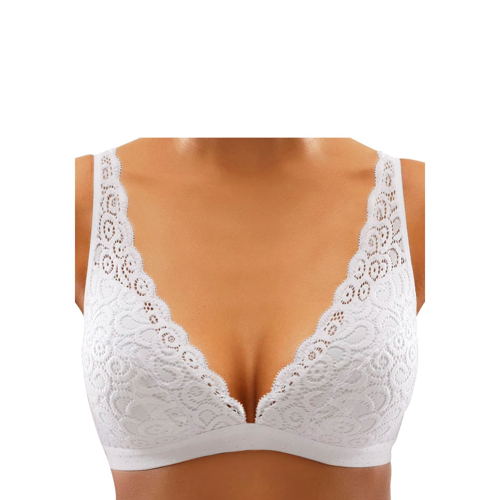 petite fleur Bralette-BH, (Packung, 2 Stück), ohne Bügel aus Spitze, Dessous