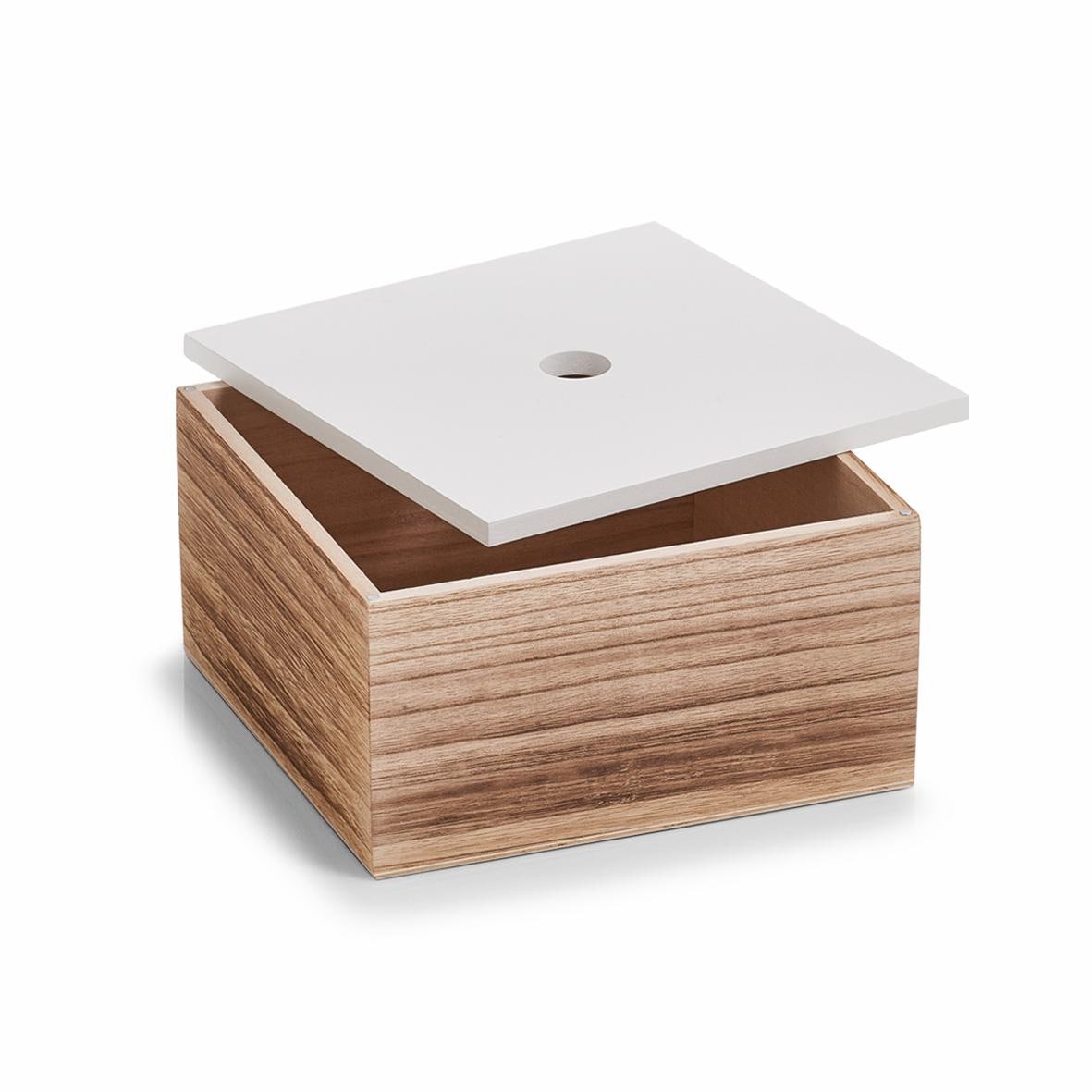 Zeller Present Aufbewahrungsbox, 3er Set, Holz, weiss/natur