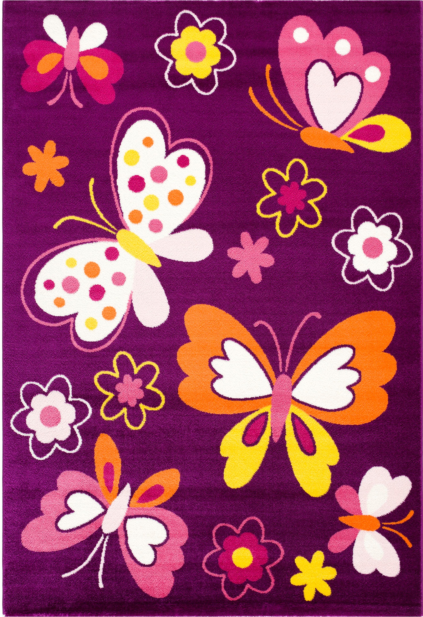 Image of Sanat Kinderteppich »Bambino 2102«, rechteckig, 11 mm Höhe, Kinderzimmer, Kurzflor, Schmetterlinge bei Ackermann Versand Schweiz