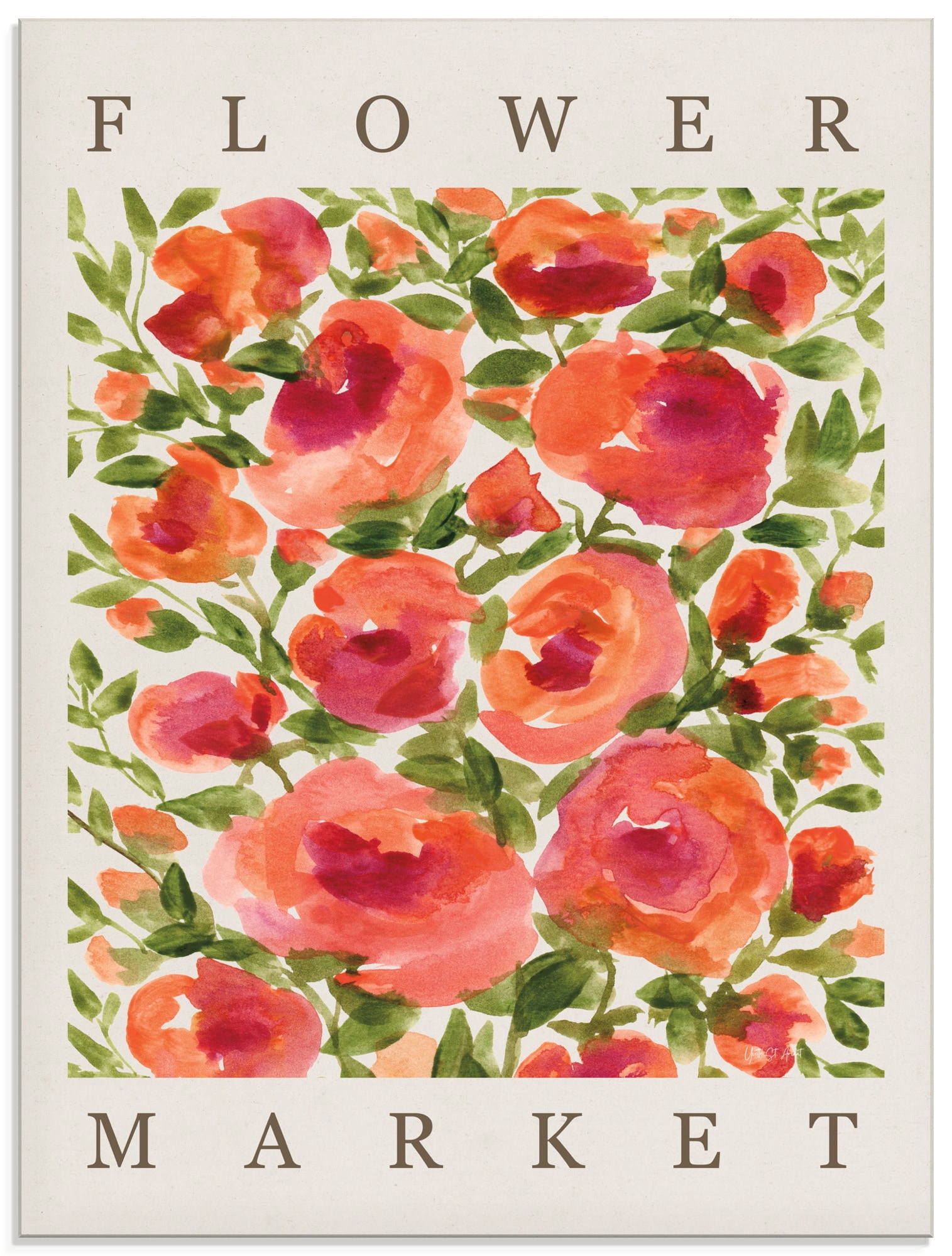 Image of Artland Glasbild "Coral Blooms" Blumenbilder 1 Stk. tlg. in verschiedenen Grössen