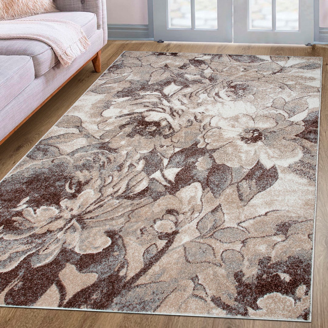 Image of GOODproduct Teppich "Almrose" rechteckig 9 mm Höhe mit besonders weichem Flor, Blumen Muster, florales Design, Kurzflor