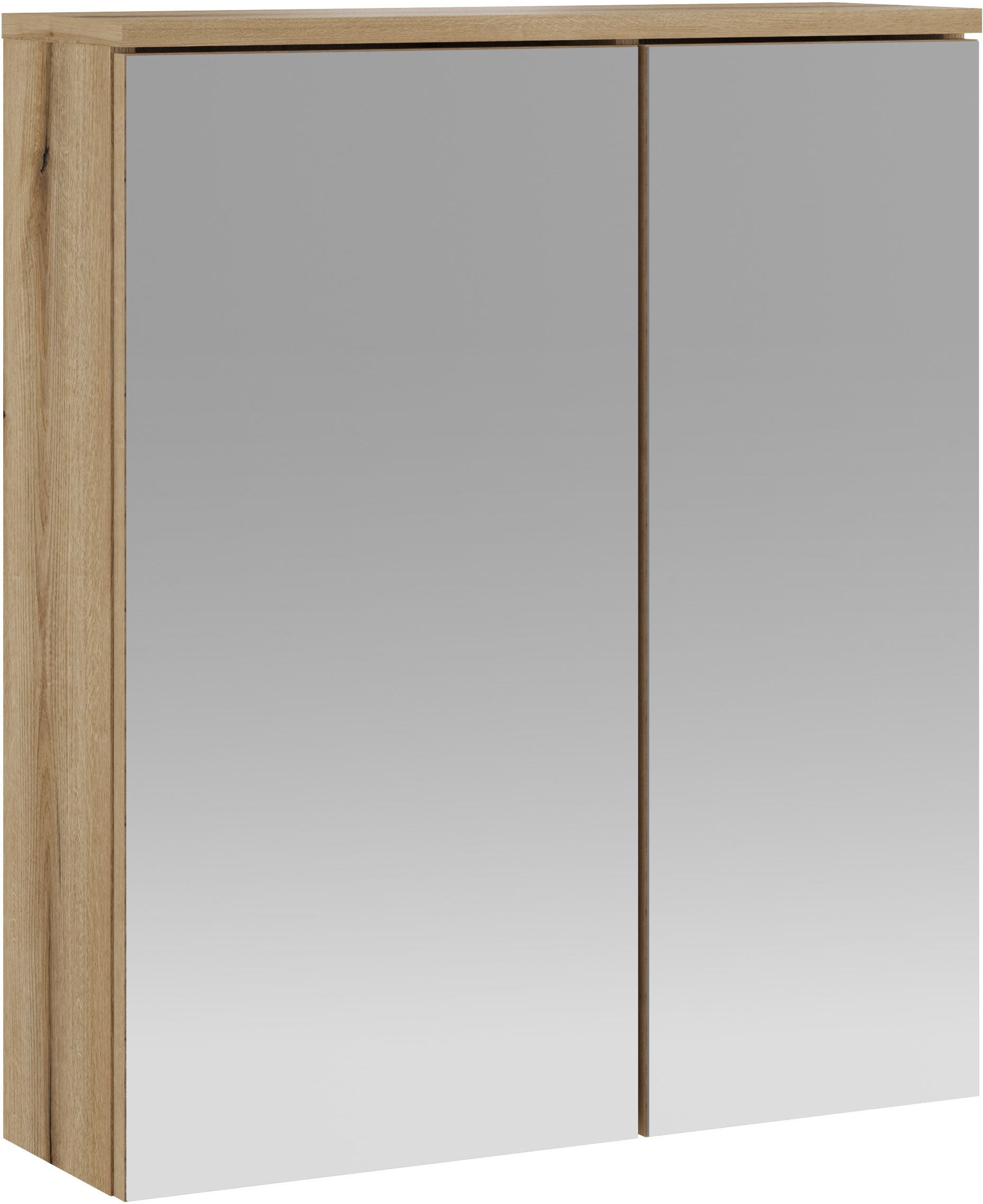 Image of Home affaire Badspiegel "Oslo, Spiegelschrank in Eiche Evoke, Spiegel im skandinavischen Design" Aufbewahrungsschrank mit 2 Spiegeltüren, wahlweise mit LED