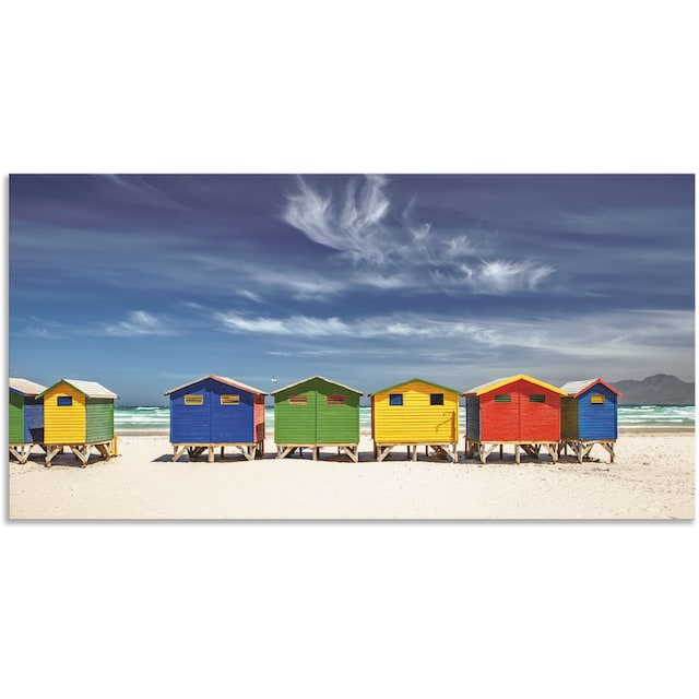 Artland Wandbild »Bunte Strandhäuser bei Kapstadt«, Strandbilder, (1 St.),  als Alubild, Leinwandbild, Wandaufkleber oder Poster in versch. Grössen  maintenant