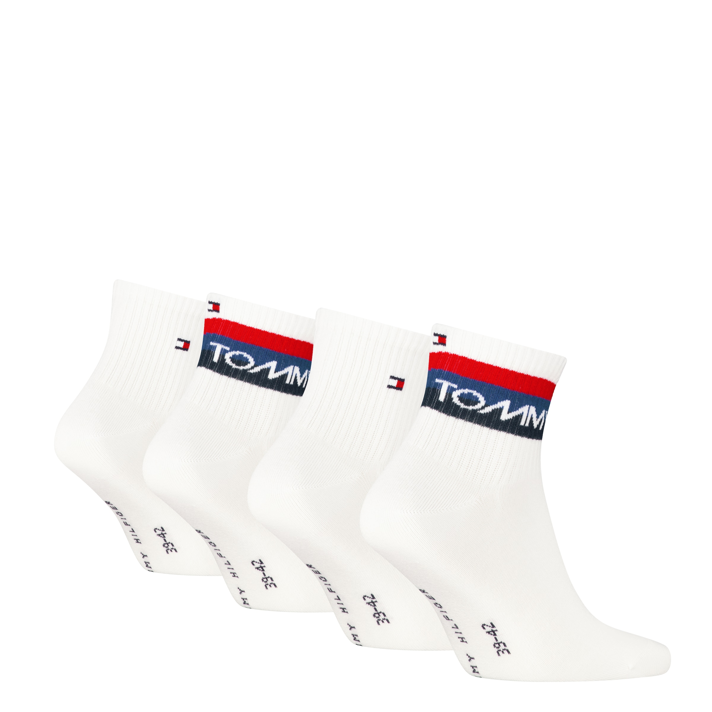 Tommy Hilfiger Chaussettes courtes »TH MEN QUARTER 4P SPORT TH LOGO ECOM« 4 Paar, 