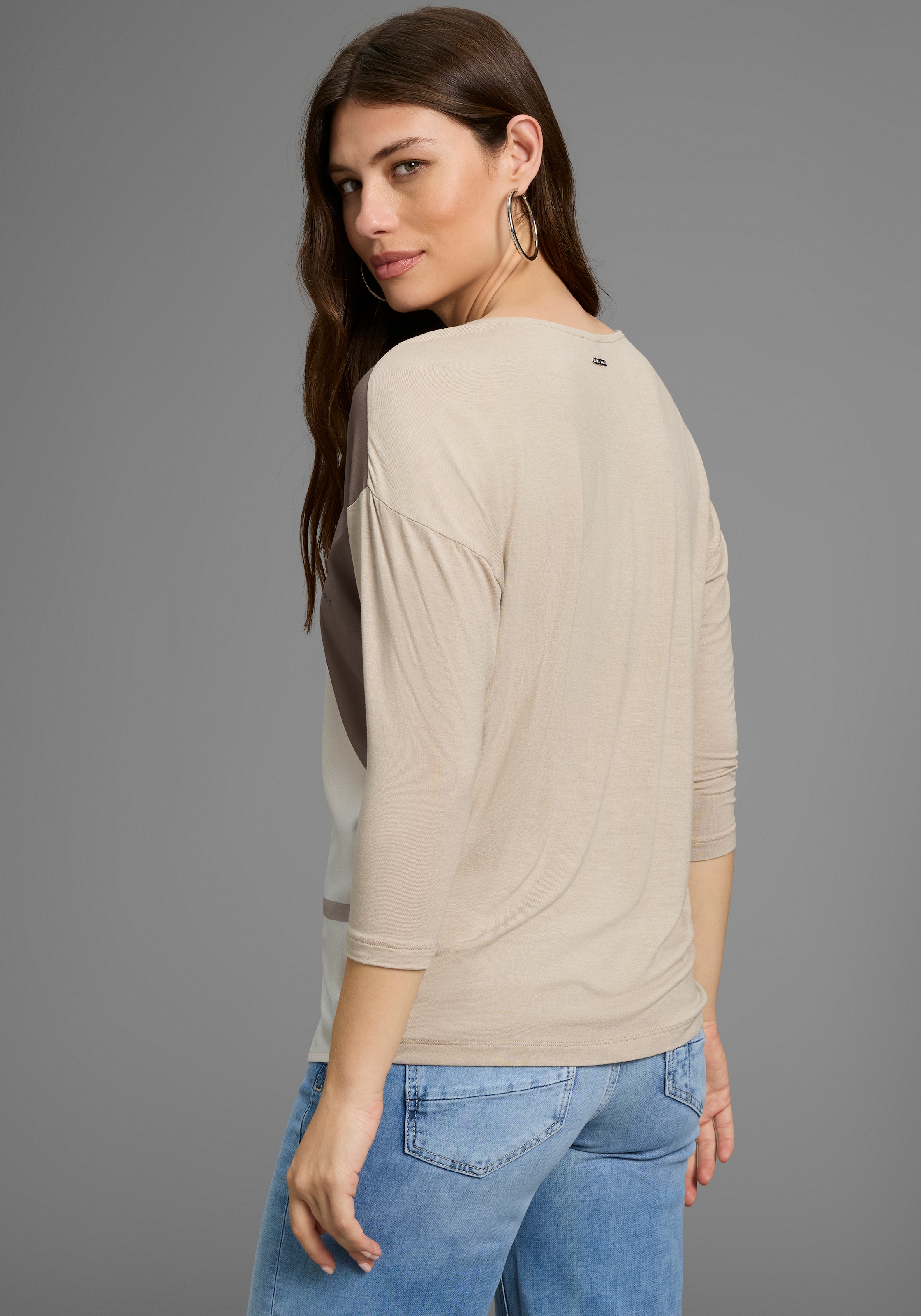 Laura Scott Shirtbluse, im Materialmix mit Folienprint - NEUE FARBEN