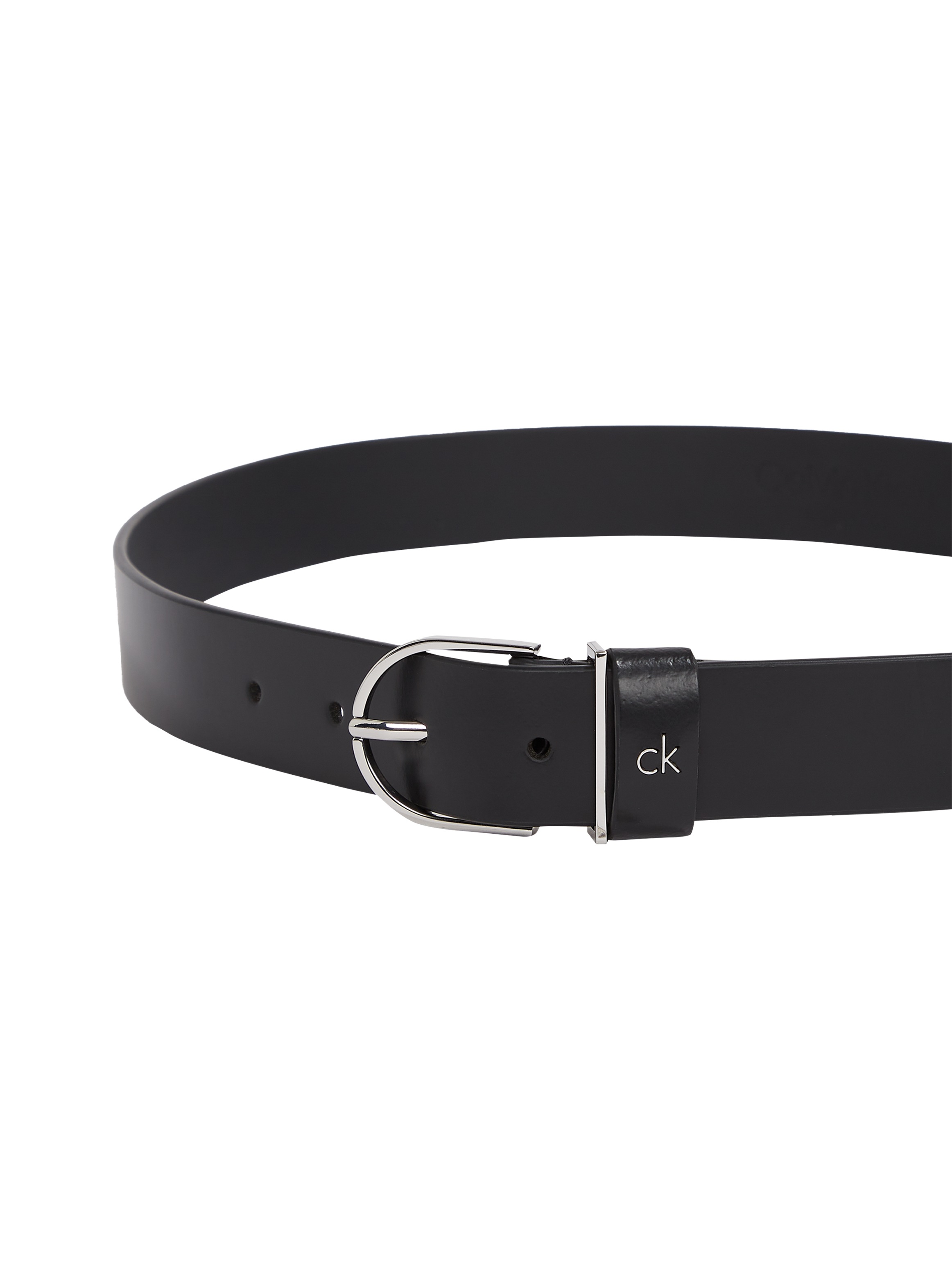 Calvin Klein Ledergürtel »CK METAL LOOP RND BUCKLE 3.0«, Logoschriftzug, Einfachdornschliesse