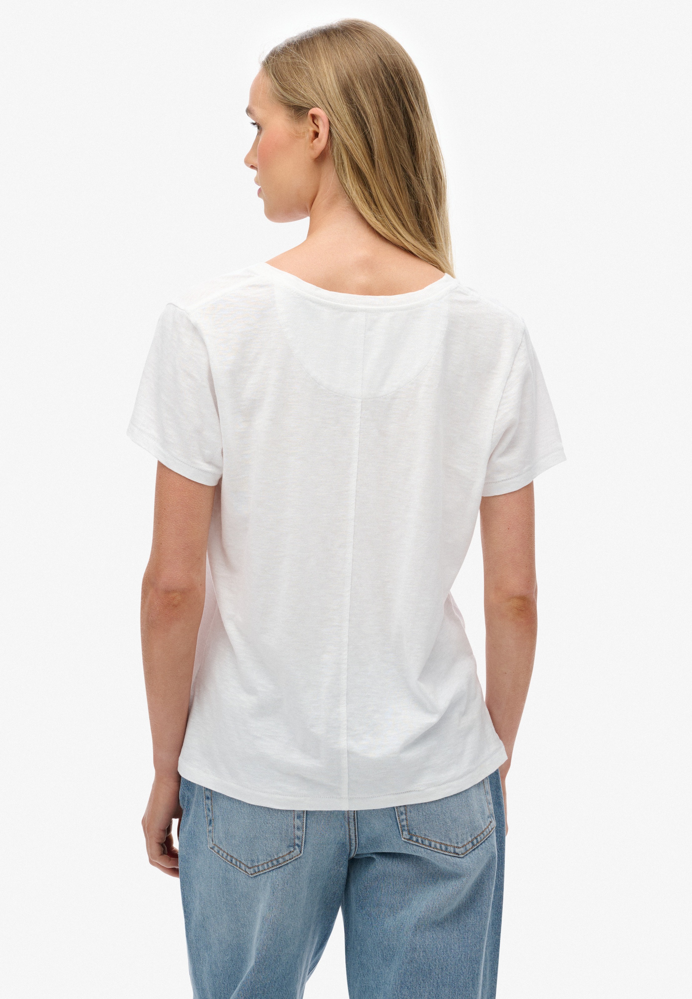 Superdry T-shirt »STUDIOS SLUB EMB VEE TEE« Baumwollmischung, relaxed fit