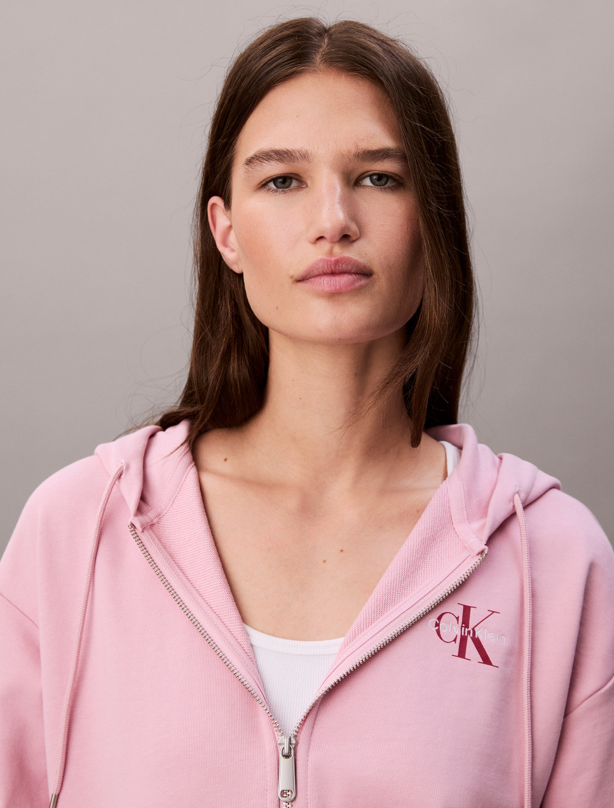 Calvin Klein Jeans Sweatjacke »MNLG FRNCH TRRY FZ B«, Mit Rundhalsausschnitt