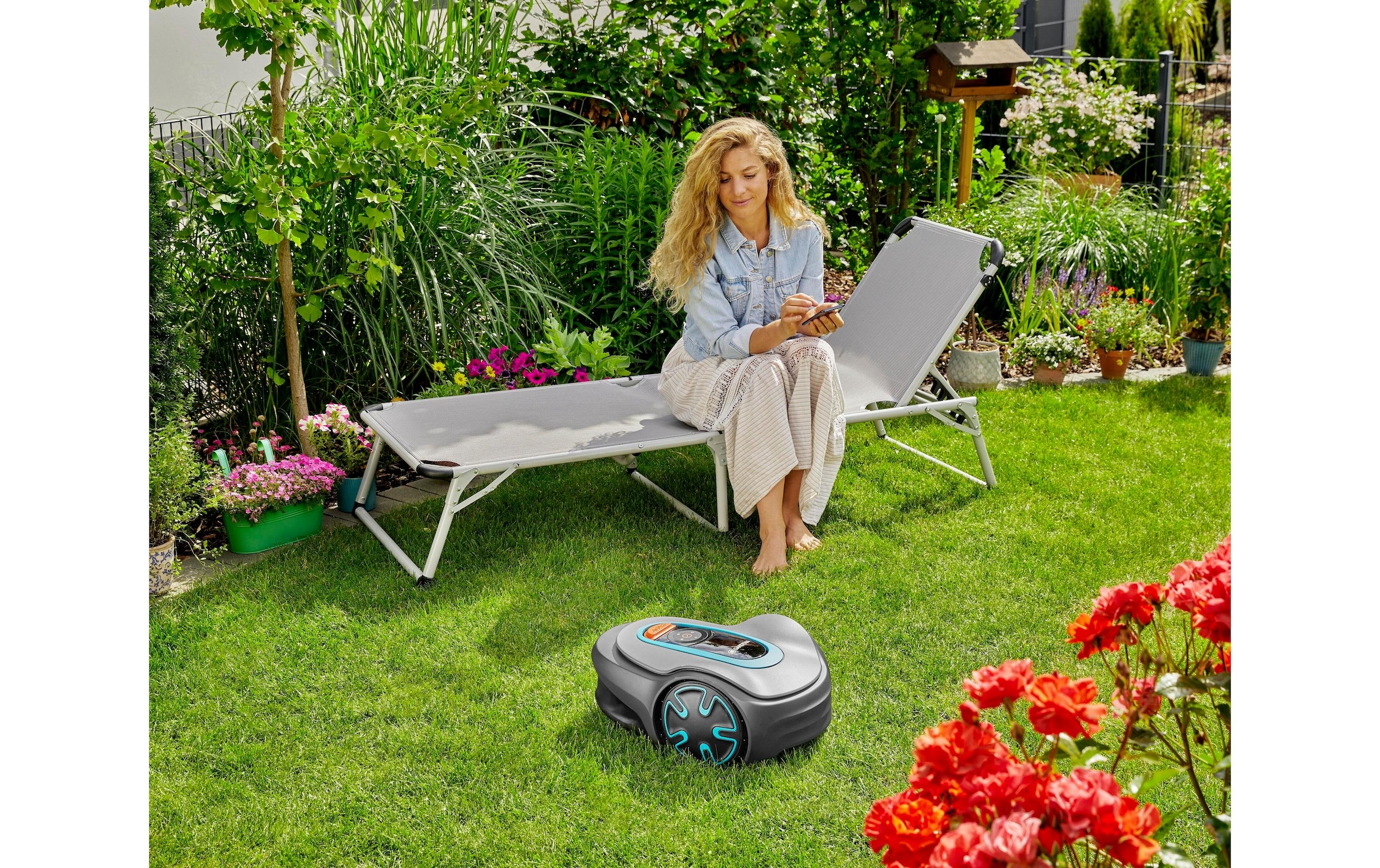 GARDENA Rasenmähroboter »Sileno minimo 50«, Hebesensor, Neigungssensor, Schnitthöheneinstellung