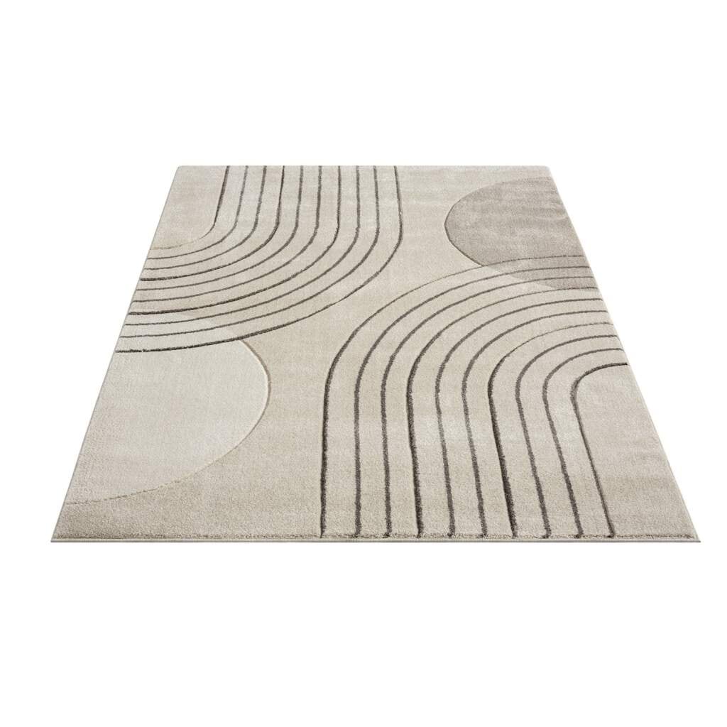 Carpet City Teppich »BONITO7170«, rechteckig, Flachflor, Hochtief-Muster/ 3D-Effekt, Geo-Muster, für Wohnzimmer