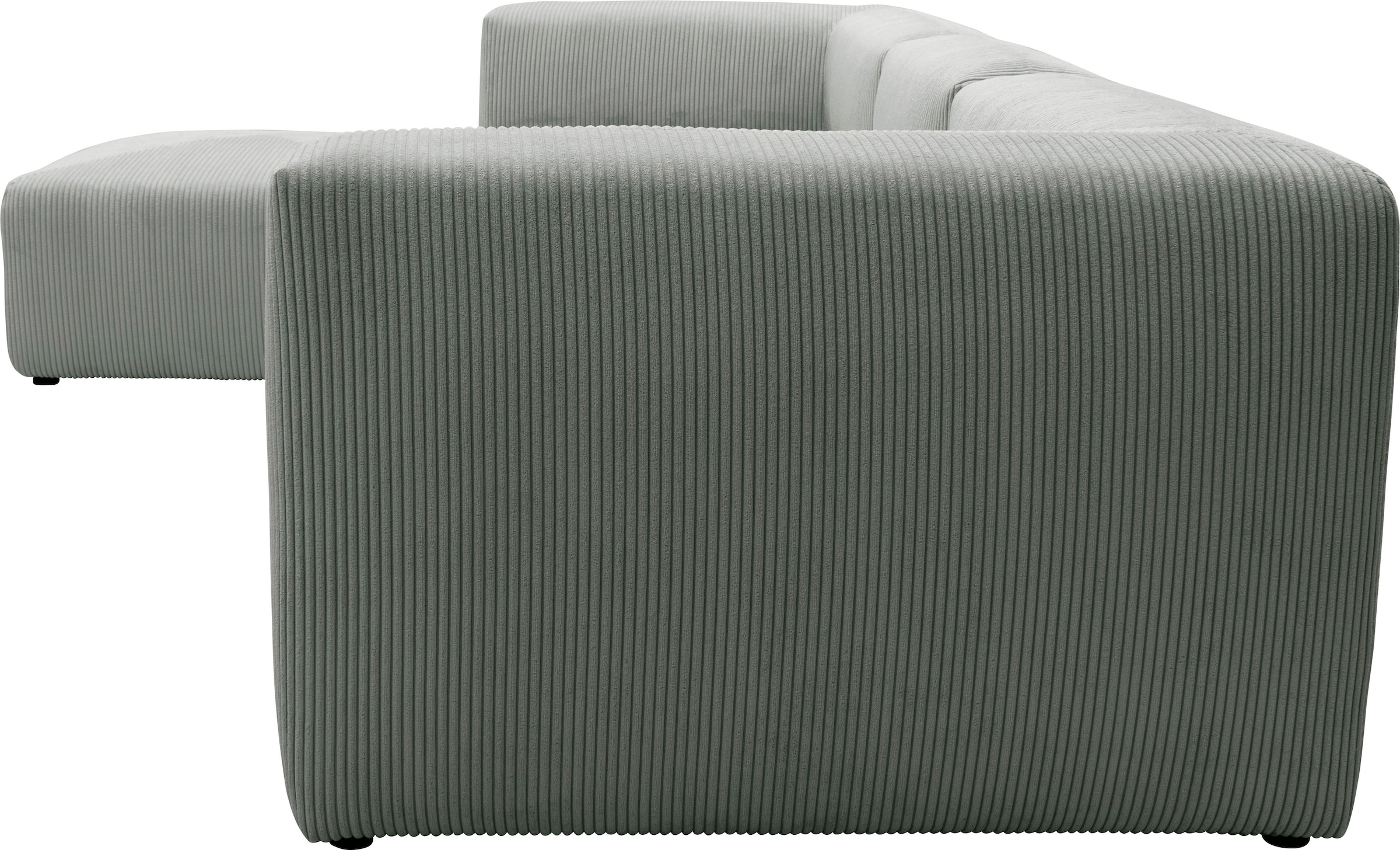 RAUM.ID Ecksofa »Gerrid L-Form«, Cord-Bezug, Modulsofa, bestehend aus Eck- und Mittelelement + Hocker