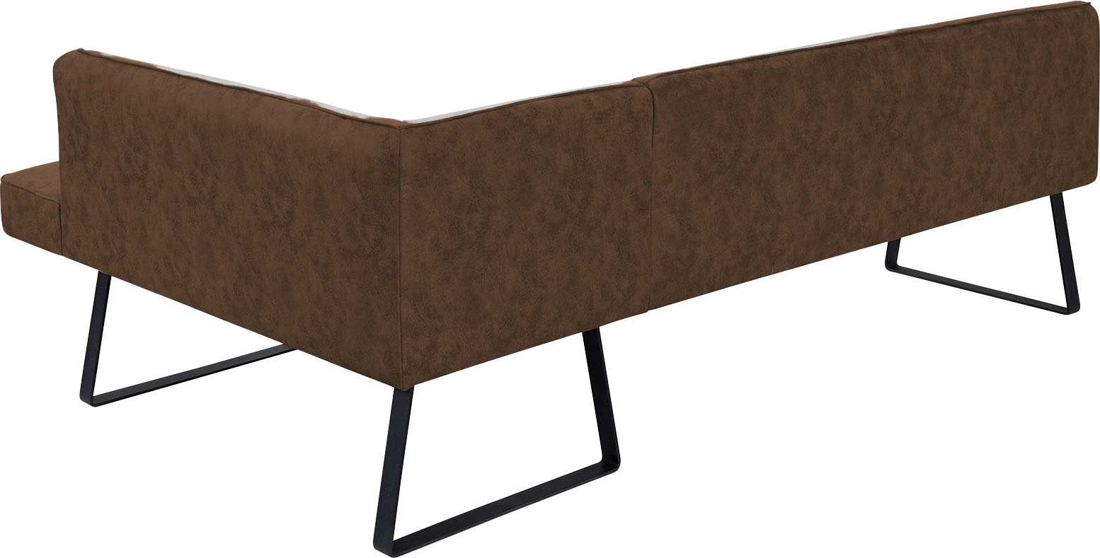 exxpo - sofa fashion Eckbank »Americano«, mit Keder und Metallfüssen, Bezug in verschiedenen Qualitäten