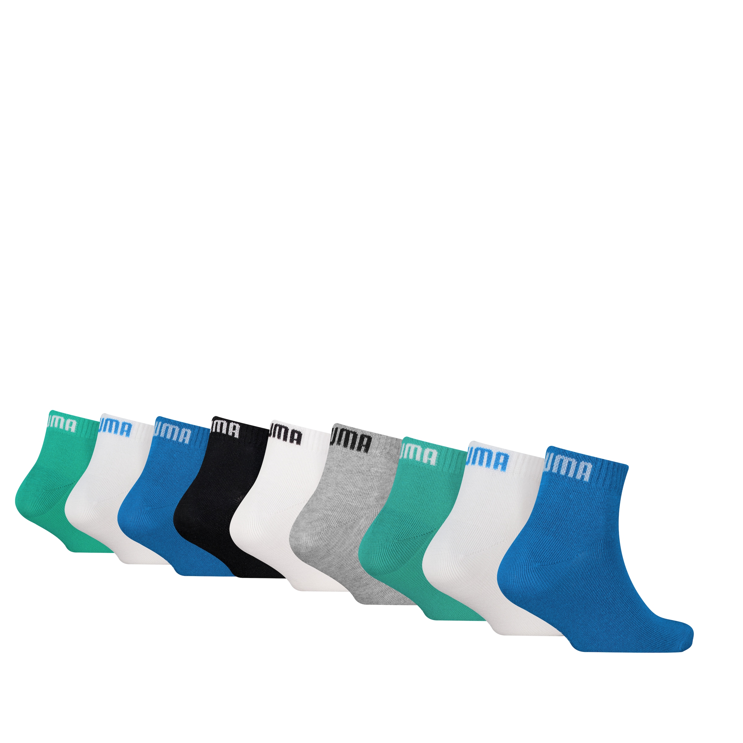 PUMA Kurzsocken »PUMA KIDS PLAIN QUARTER 9P ECOM« 9 Paar,  mit rutschfestem Bund