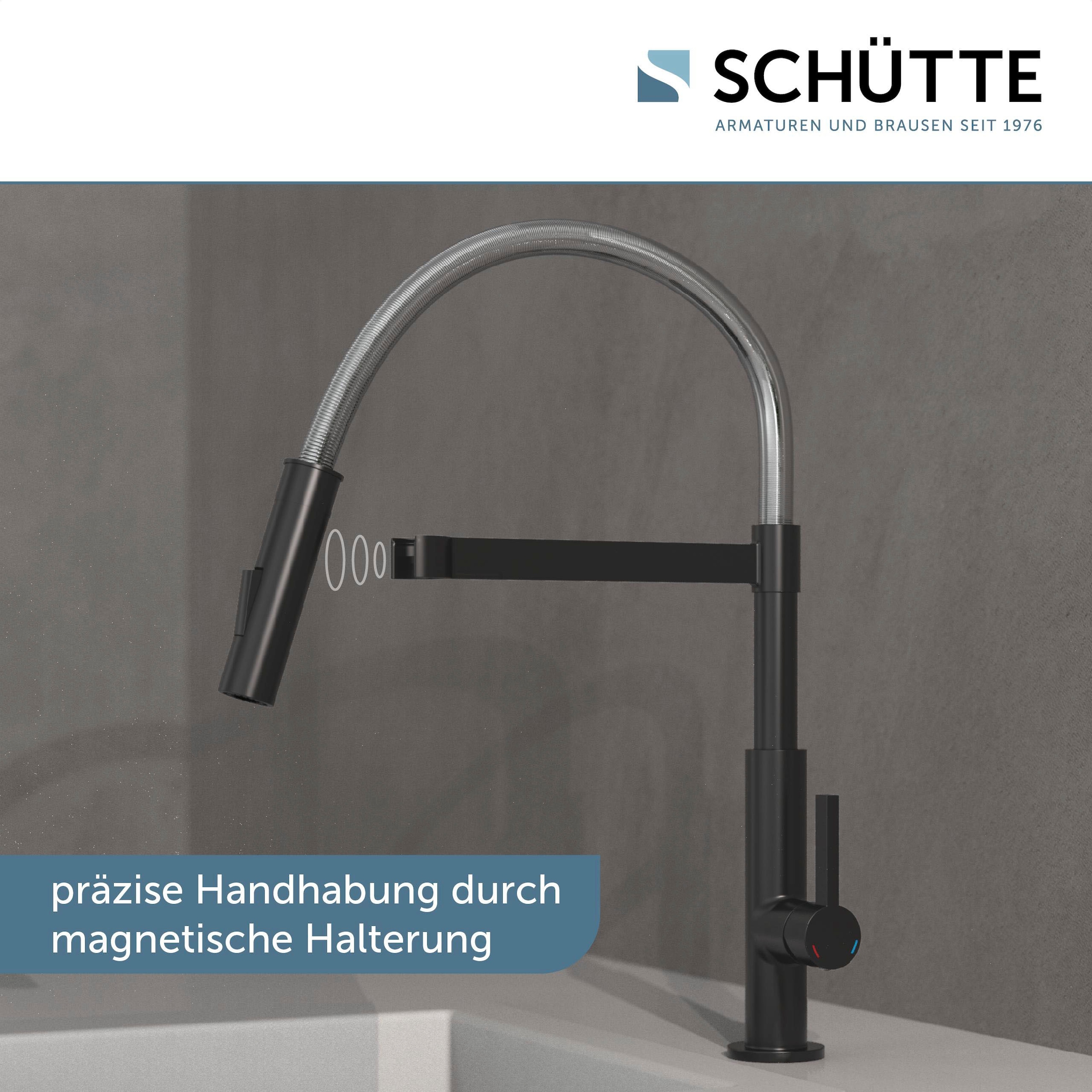 Schütte Hochdruck Spültischarmatur »MIAMI«, energiesparende Cold-Start-Funkt., 360° schwenkbar, 2-fach verstellbar