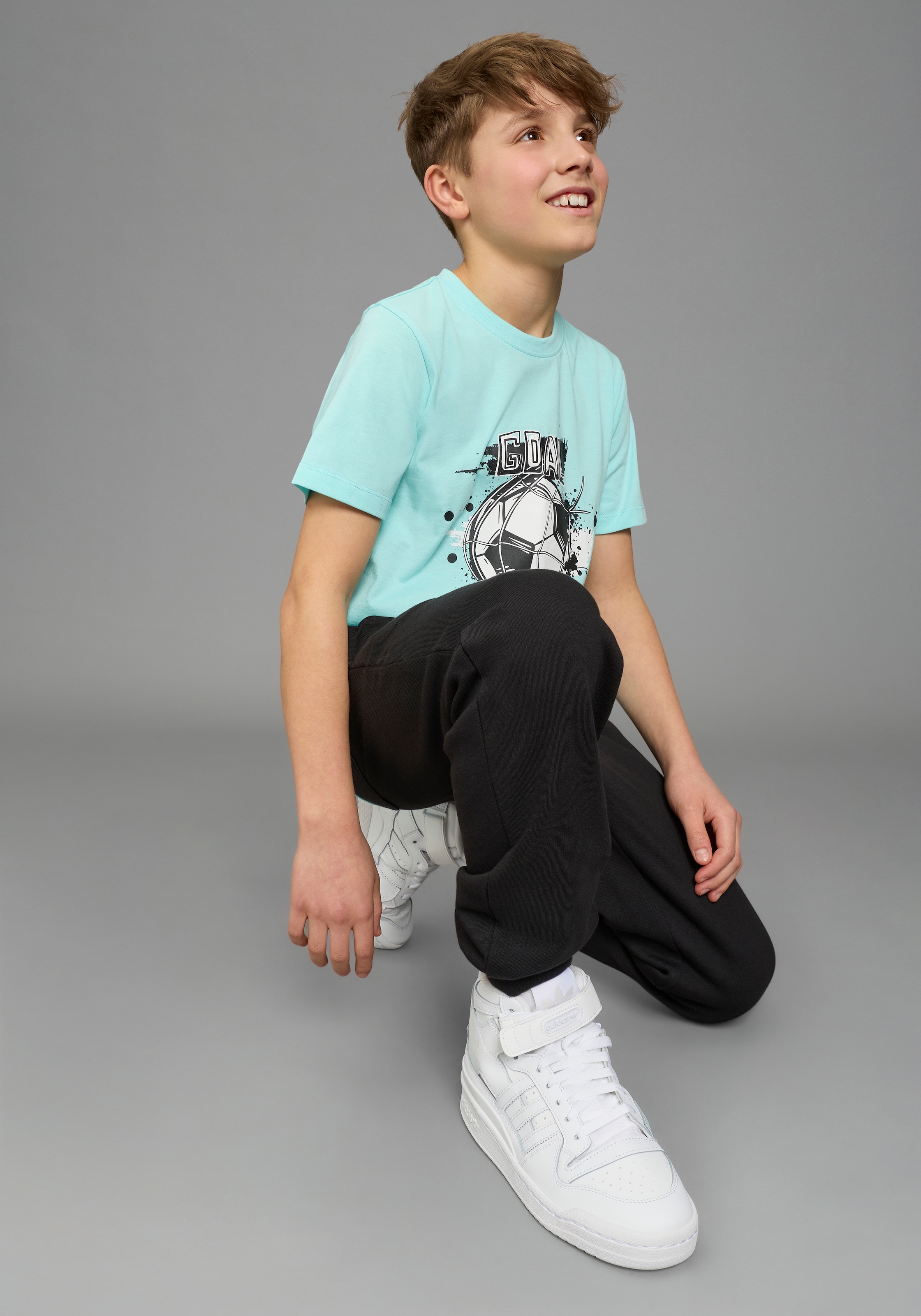 KIDSWORLD T-shirt »Shirt mit Fussballmotiv: GOAL TIME« für Jungen, Kurzarm, Rundhalsausschnitt