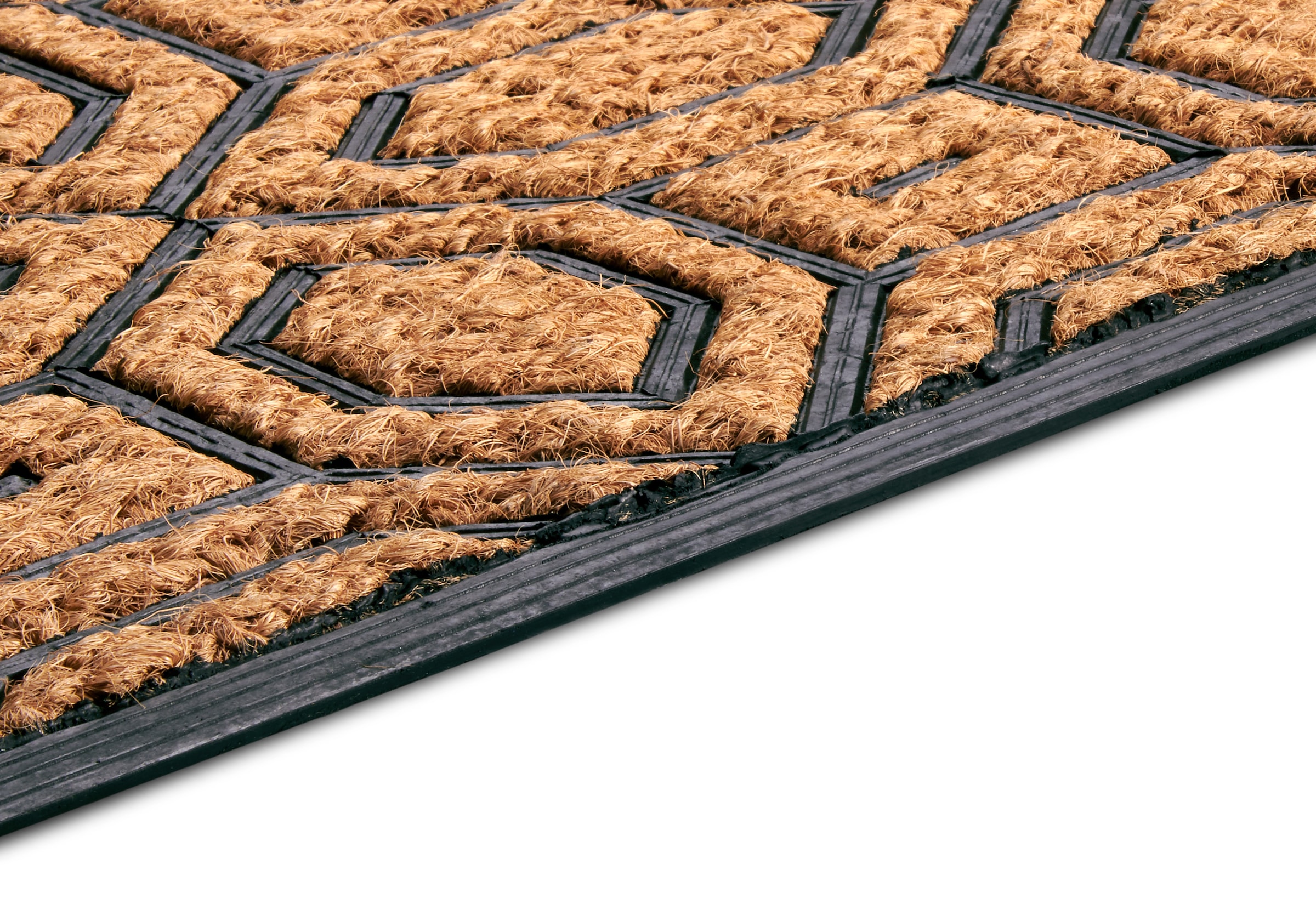 HANSE Home Fussmatte »Mix Mats Gummi Kokos Diamonds, Türmatte«, rechteckig, 8 mm Höhe, Strapazierfähig, pflegeleicht, robust, wetterfest, UV-beständig