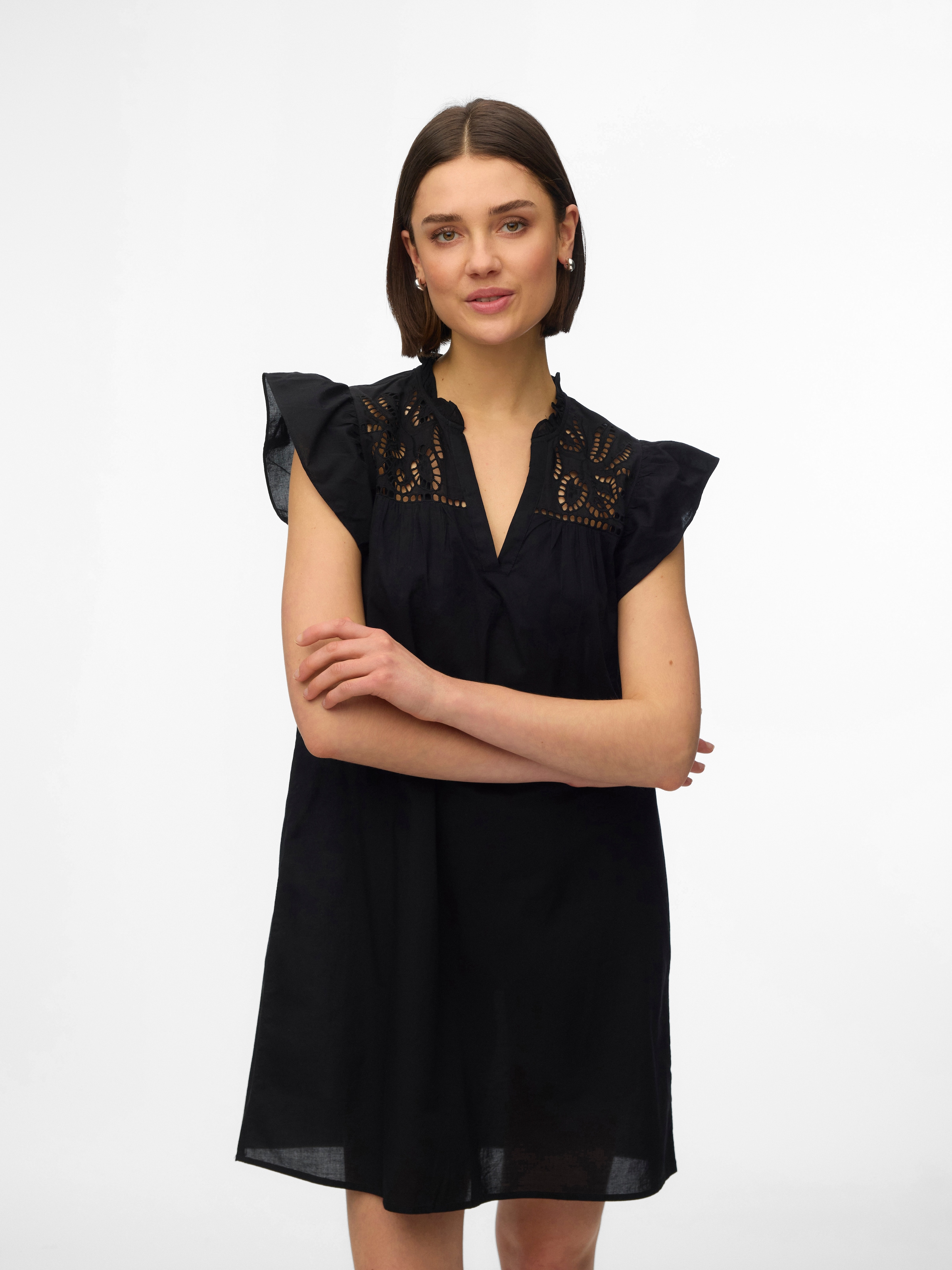 Vero Moda Mini-robe »VMLINE SS SHORT DRESS WVN NOOS« Coton