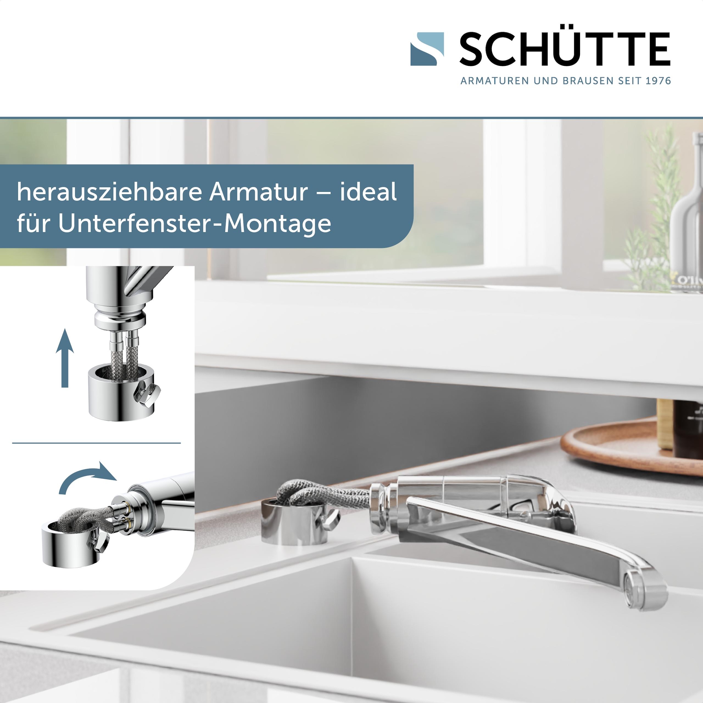 Schütte Robinet d'évier »LUCA« für Unterfenster-Montage, Wasserhahn Küche in Chrom, Hochdruck