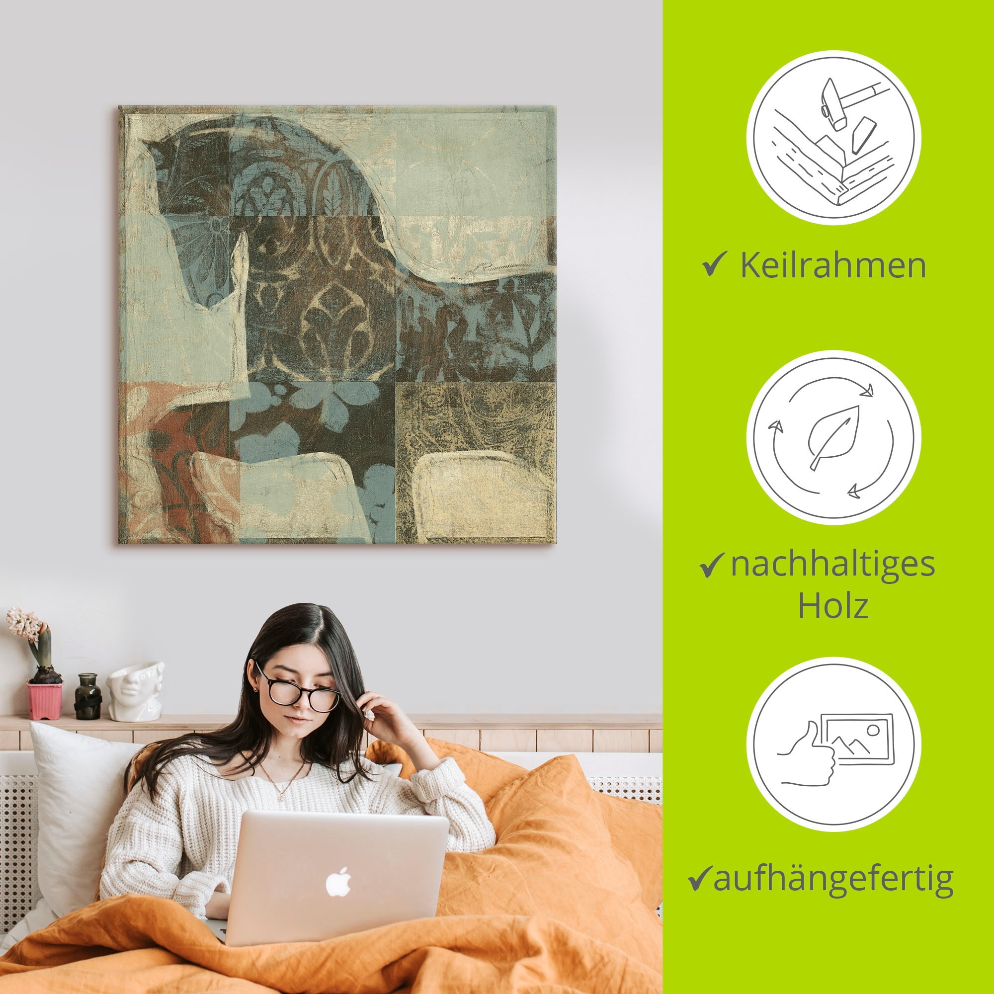 Artland Wandbild »Gemustertes Pferd I«, Haustiere, (1 St.), als Alubild, Outdoorbild, Leinwandbild, Poster in verschied. Grössen