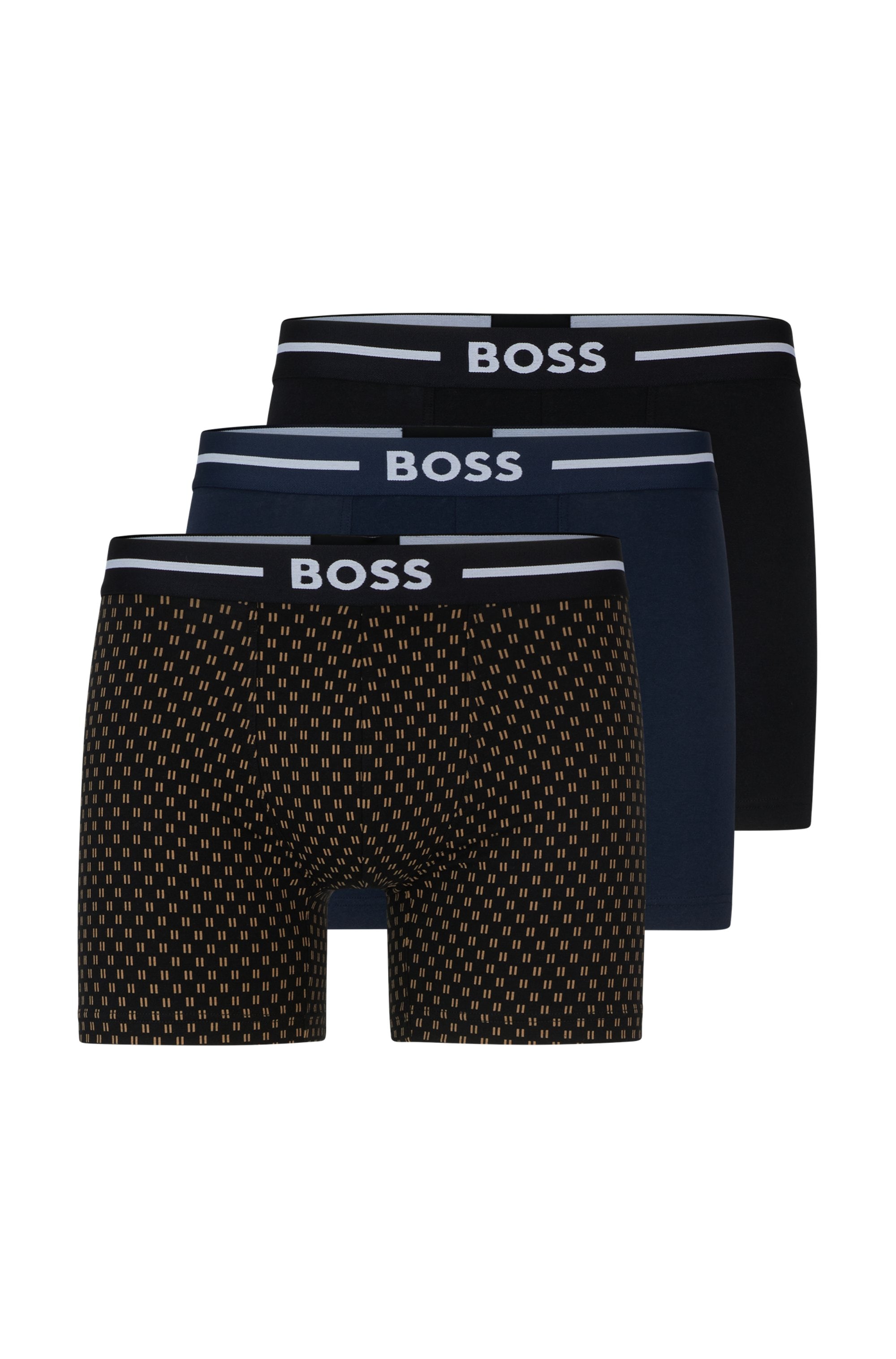 BOSS Boxer »BoxerBr 3P Bold Des«, (Packung, 3er), mit elastischem Bund