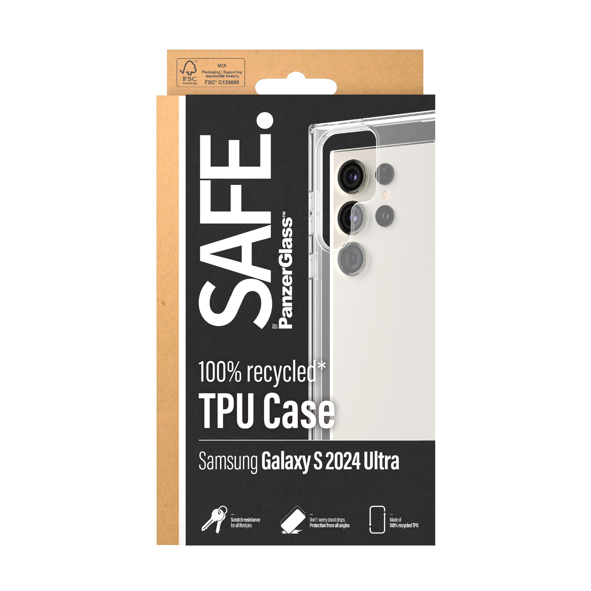 SAFE by PanzerGlass Handyhülle »TPU Case für Samsung Galaxy S24 Ultra«, Backcover, Schutzhülle, stossfest, kratzfest, widerstandsfähig
