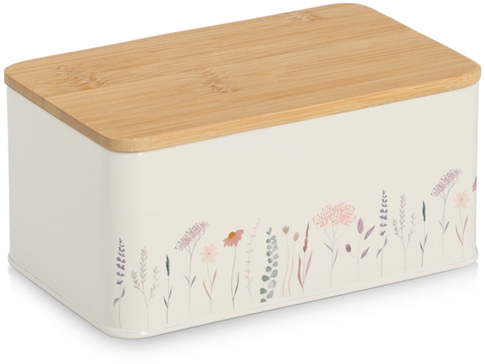 Image of Zeller Present Vorratsdose "m. Bambusdeckel "Flowers"" Moderne Materialkombination, 1650 ml