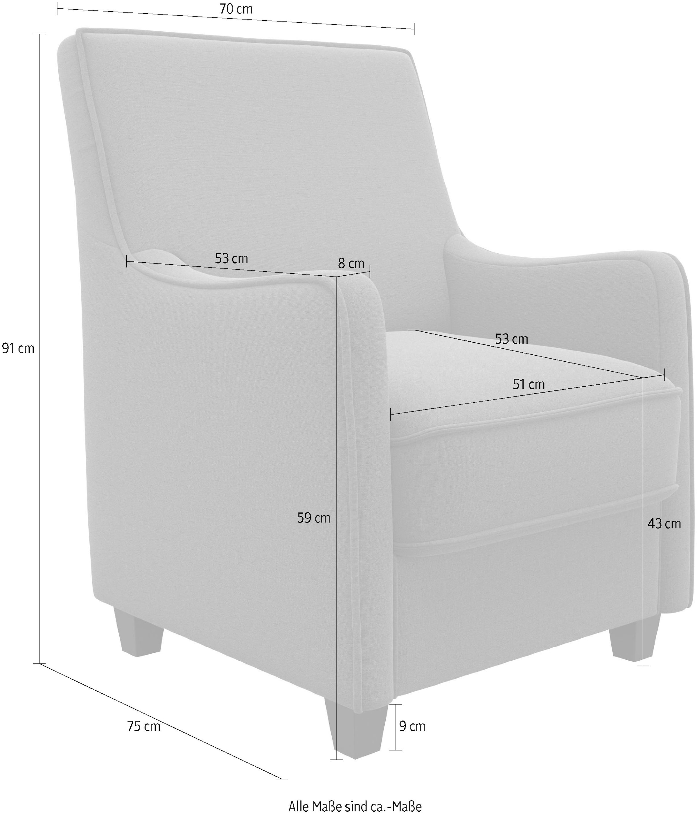 Home affaire Sessel »County« 1 Stk. tlg. mit englischer Naht und Federkern-Polsterung