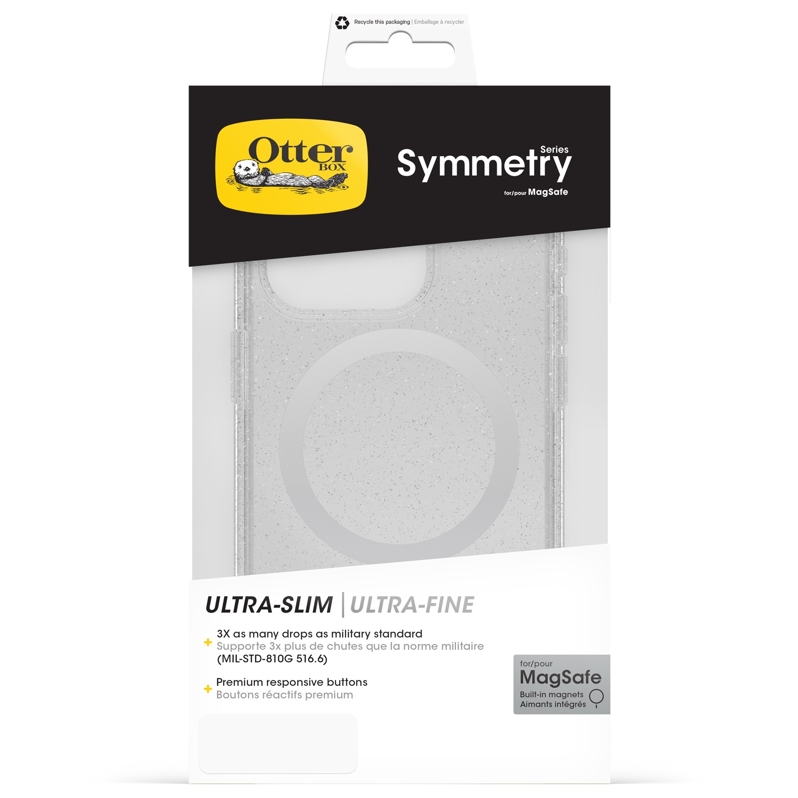 Otterbox Backcover »Symmetry Hülle für Apple iPhone 15 Pro für MagSafe«, Apple iPhone 15 Pro, sturzsicher, schützende dünne Hülle, 3x getestet nach Militärstandard
