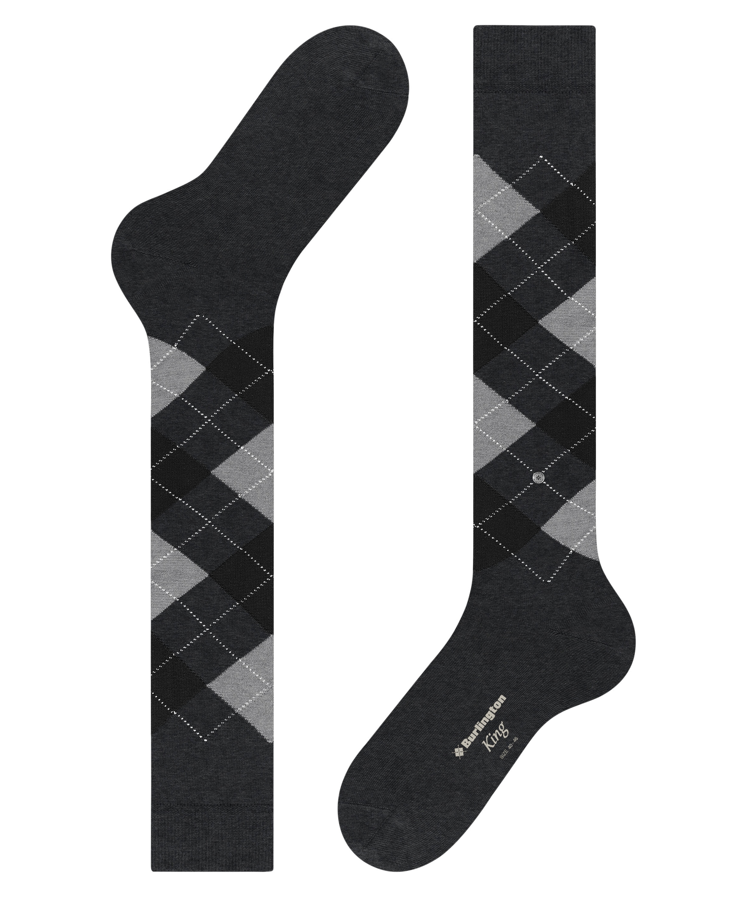Burlington »King« Taille unique 40-46, motif Argyle, coton peigné
