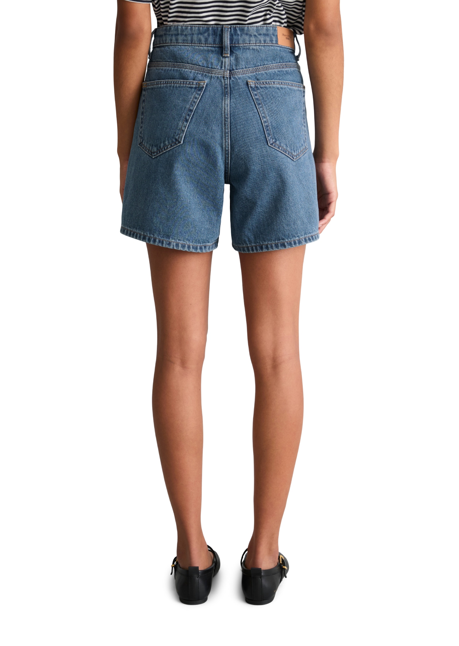 Marc O'Polo DENIM Jeansshorts »Model Filda relaxed aus Rigid Denim« hohe Leibhöhe