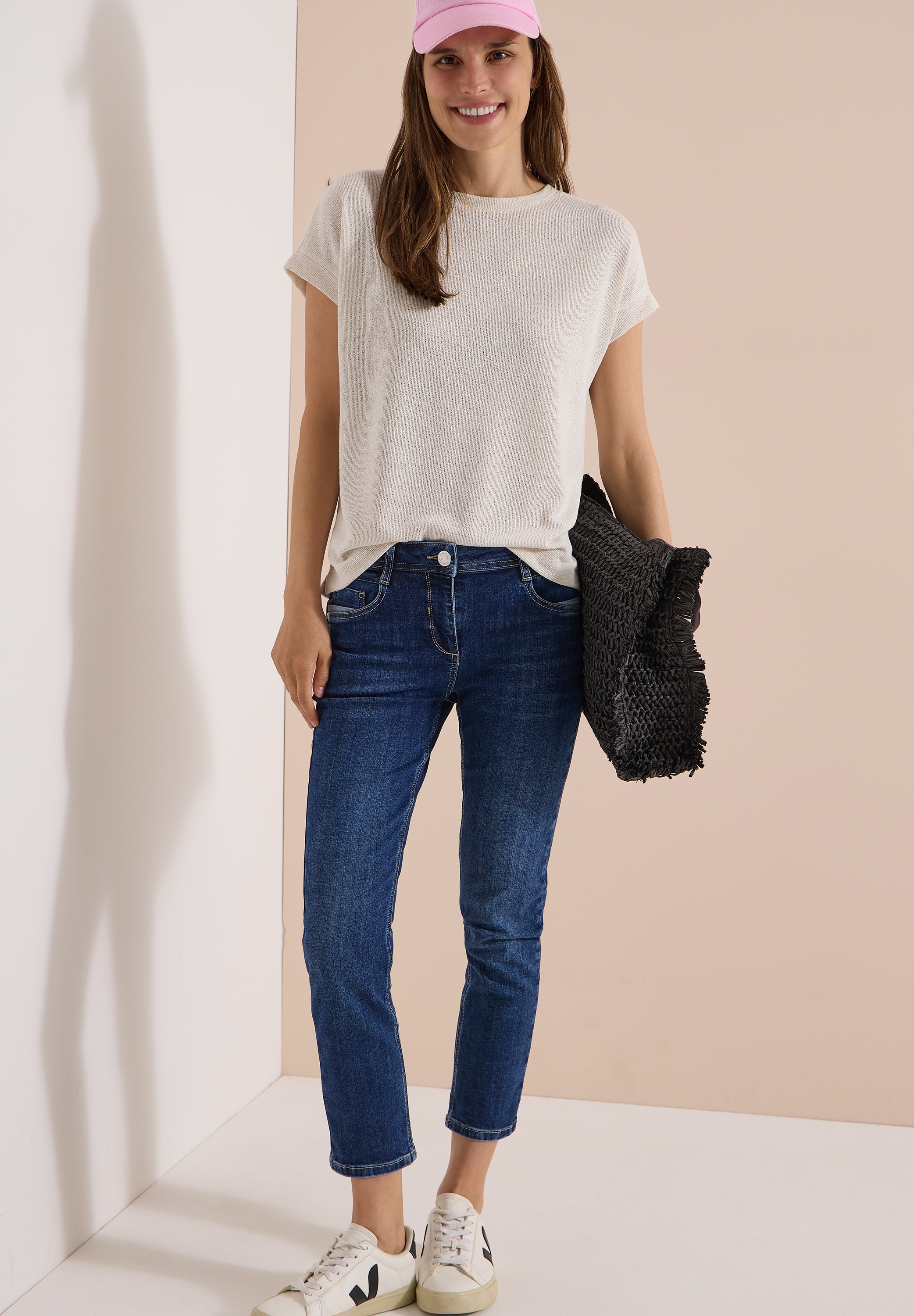 Cecil Slim-fit-Jeans »Style Scarlett« mit Reissverschluss, Stretchanteil, ideal für warme Tage