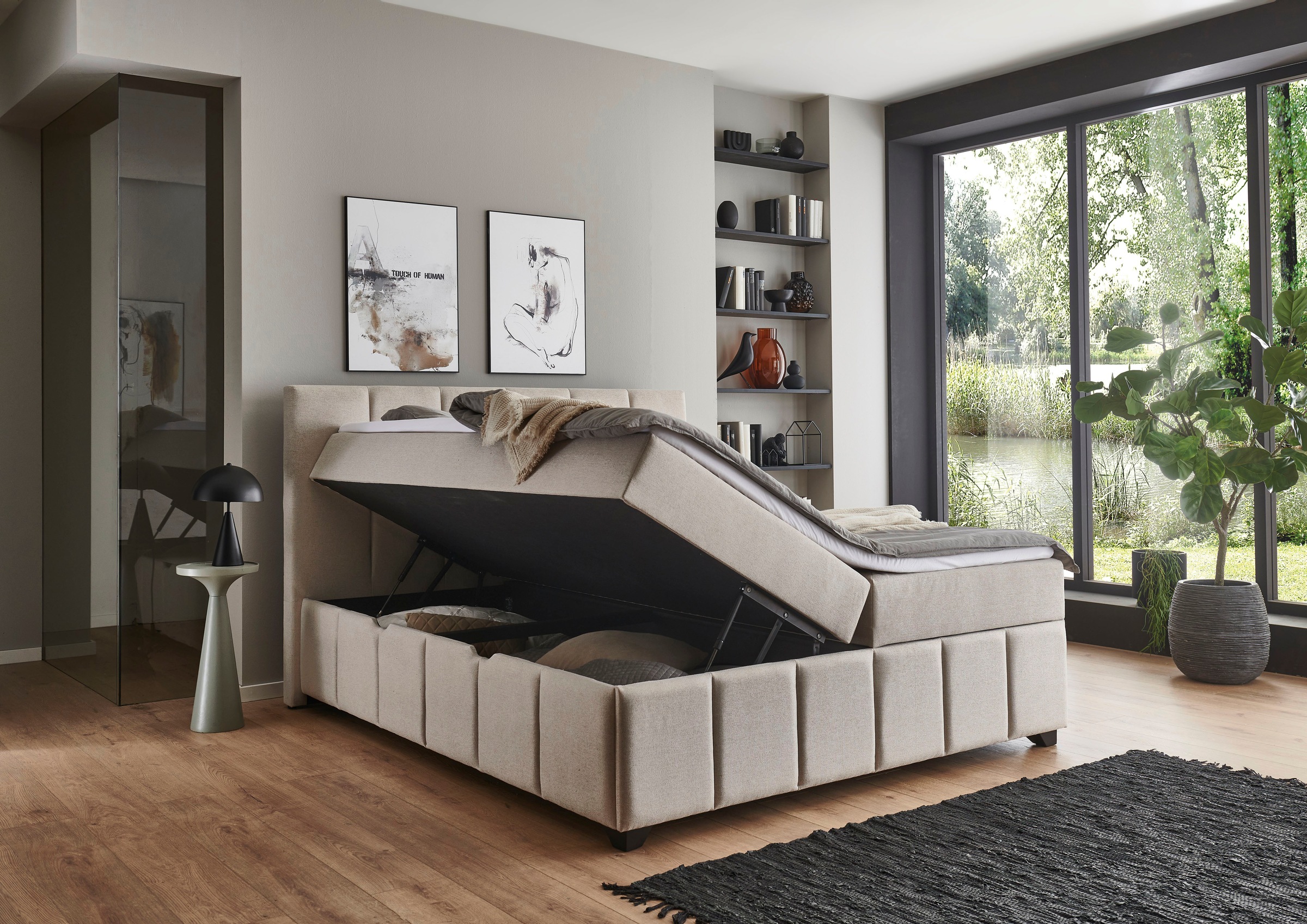 INOSIGN Boxbett »Bellah inkl. Bettkasten, erhältlich in der Breite 180x200cm«, inkl. PU-Schaum-Topper
