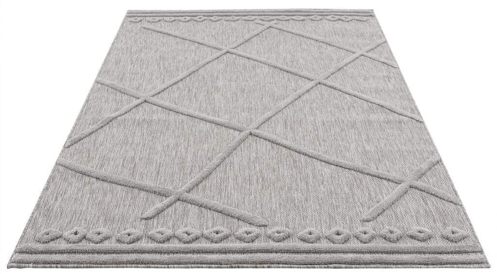 Carpet City Tapis »In-& Outdoorteppich Santorini 58578, 3D-Effekt, Raute-Optik« Rectangulaire 5 mm Höhe résistant aux intempéries et aux UV pour terrasse, balcon, cuisine, hall
