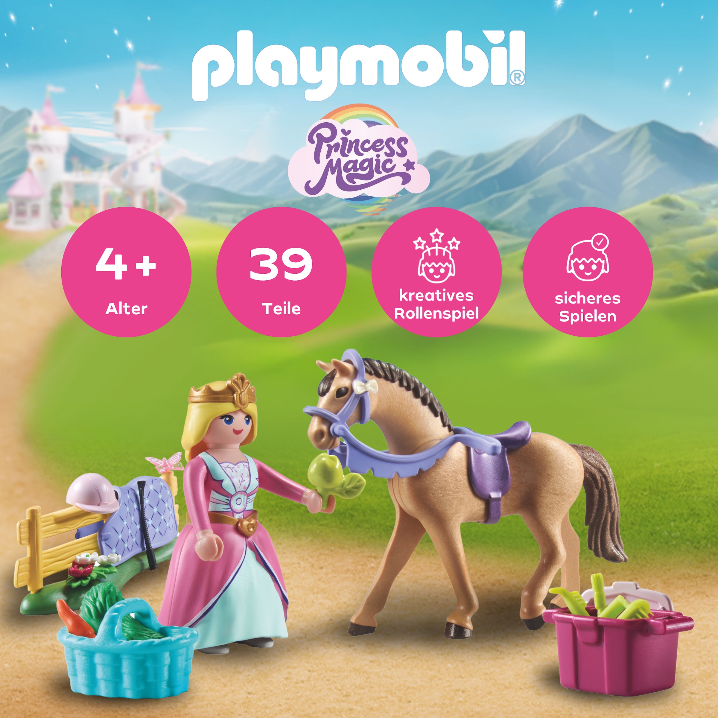 Playmobil® Jeu de construction »Prinzessin mit Pferd (71801), Playmobil Princess Magic« Made in Europe