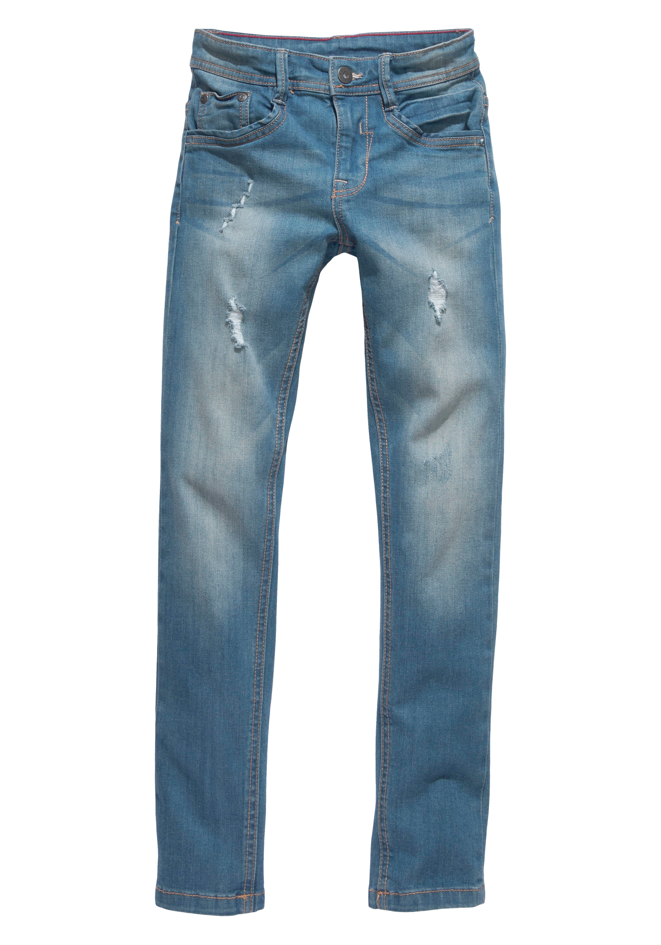 Image of Arizona Stretch-Jeans "mit schmalem Bein für Jungen" skinny fit, gerade Beinform, trendiger Used-Look