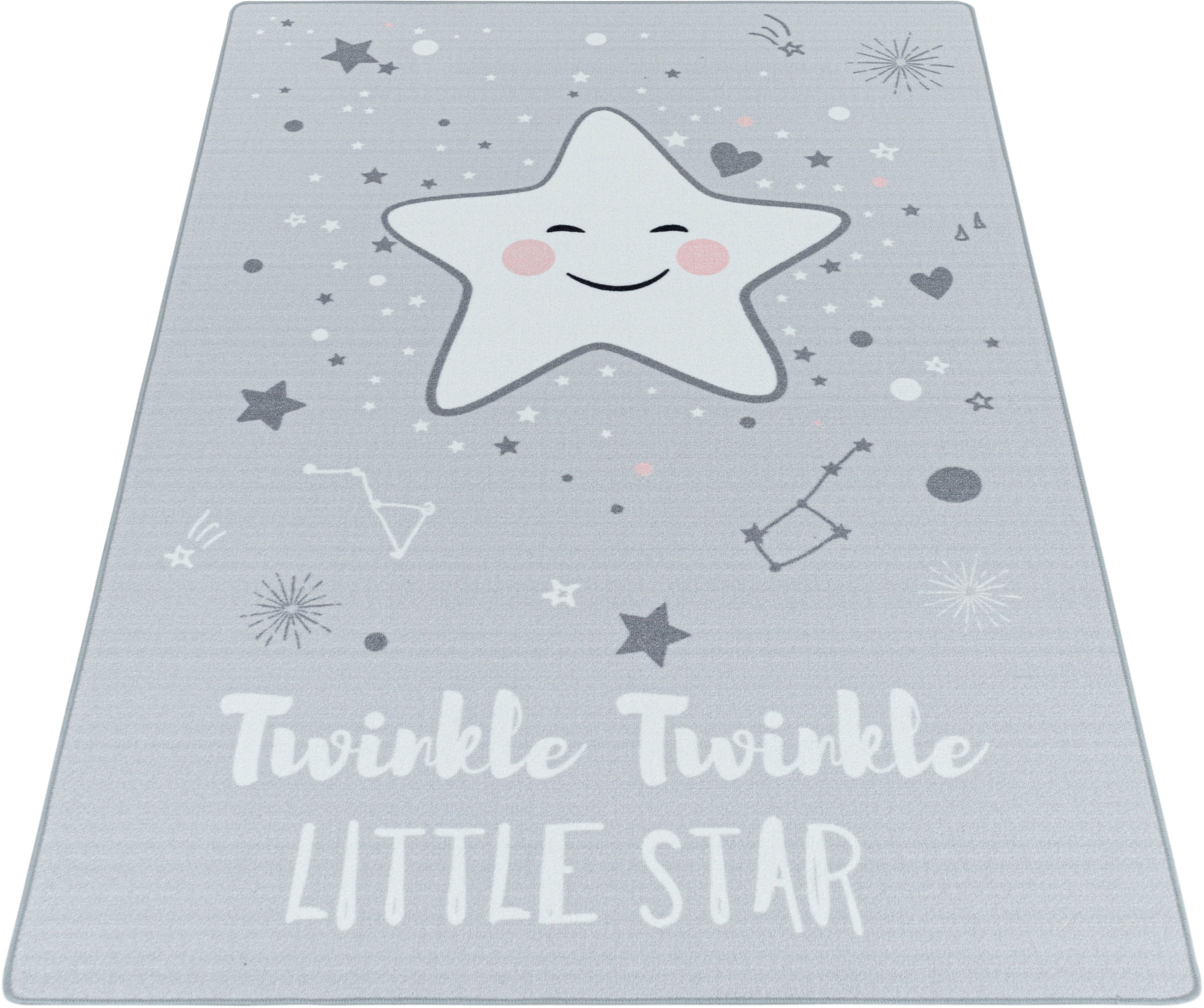 Image of Ayyildiz Teppiche Kinderteppich »PLAY«, rechteckig, 6 mm Höhe, robuster Kurflor, Stern Motiv, Kinderzimmer bei Ackermann Versand Schweiz