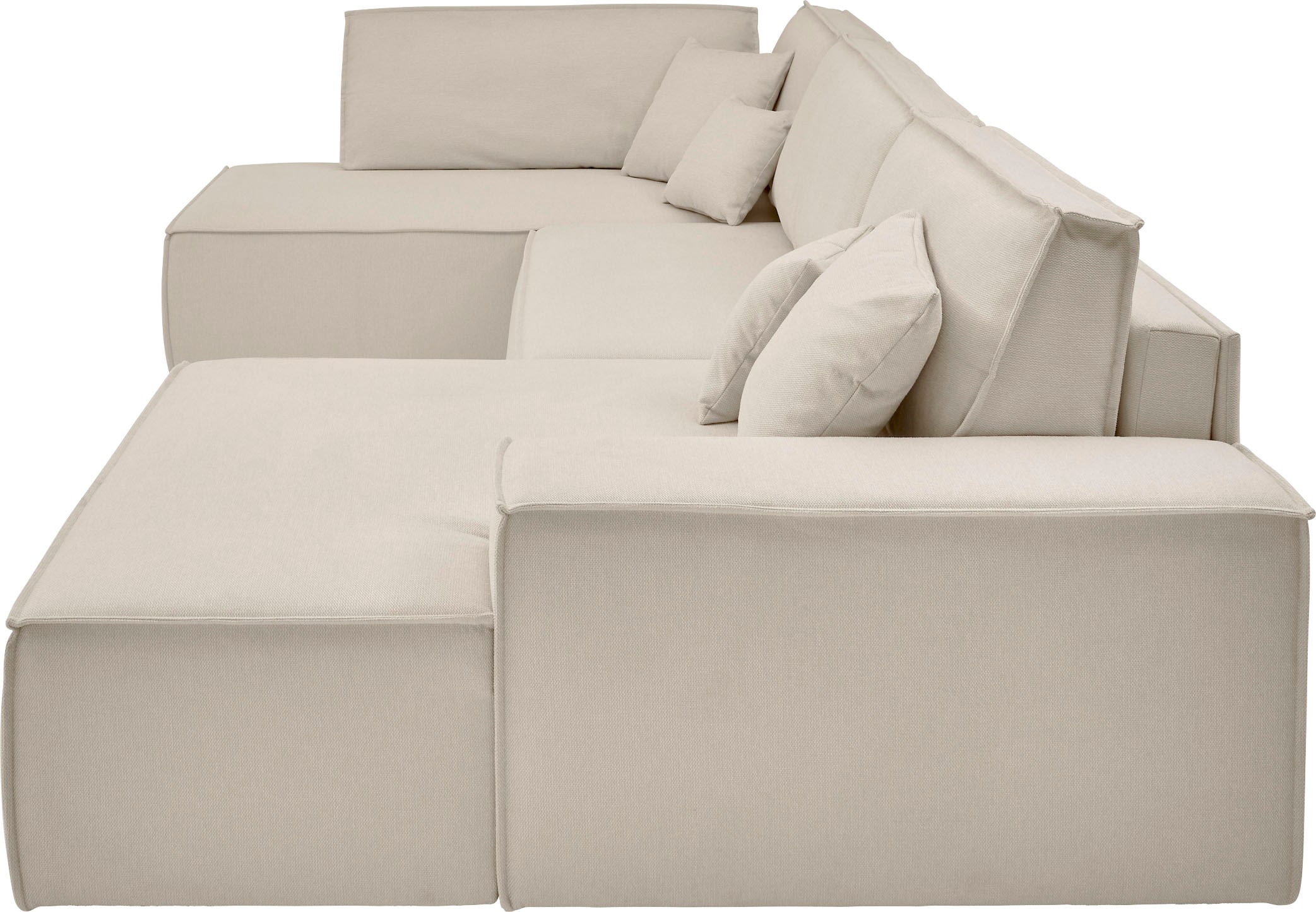GOODproduct Paysage de salon »FINNLEY U-Form XXL 329 cm - OTTO. Verlässliche Qualität.« Schlafsofa, Bettkasten, in Bouclé, Struktur fein und Mega Cord
