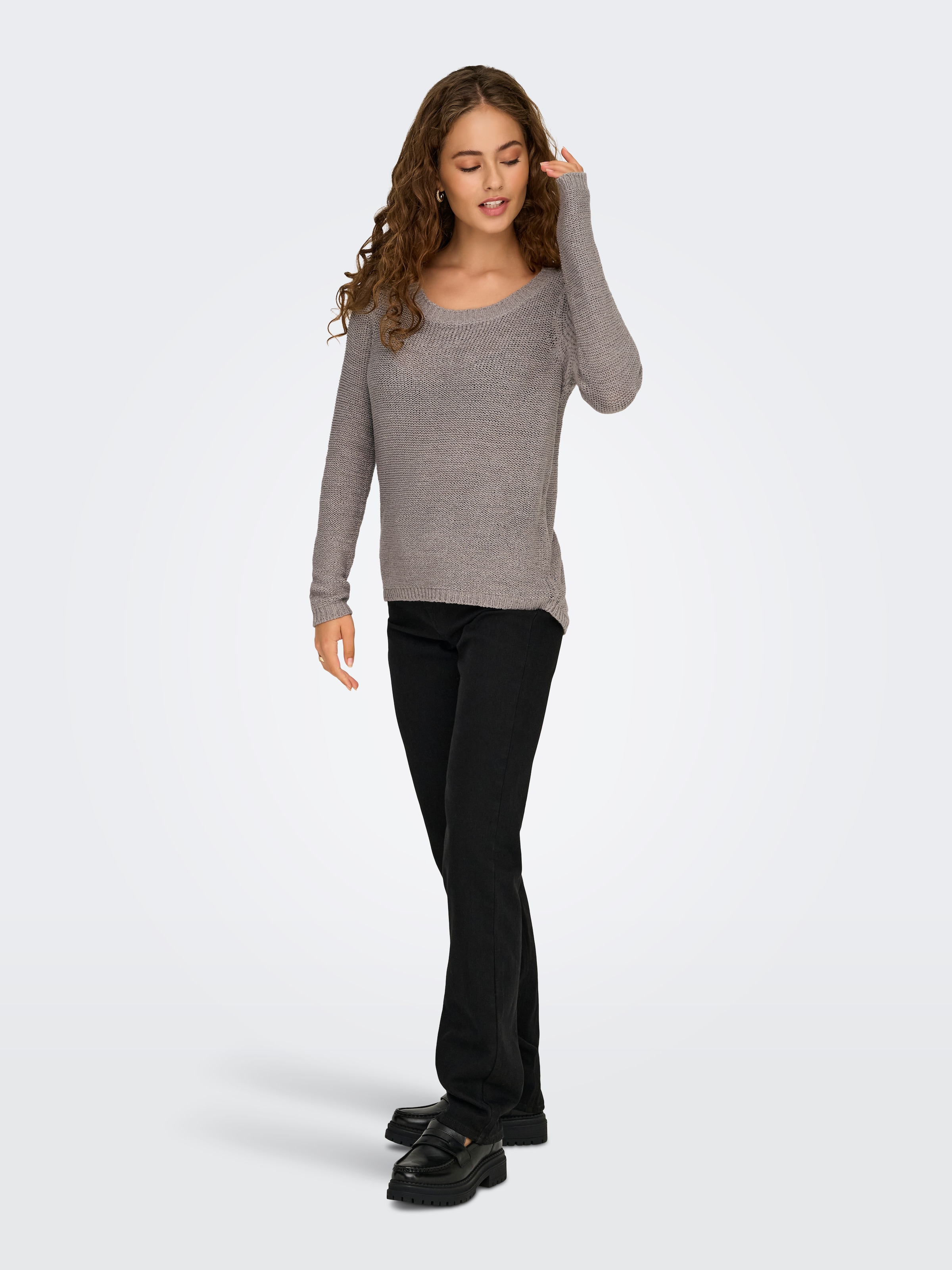 ONLY Strickpullover »ONLGEENA XO L/S PULLOVER KNT NOOS« Materialmix, regular fit