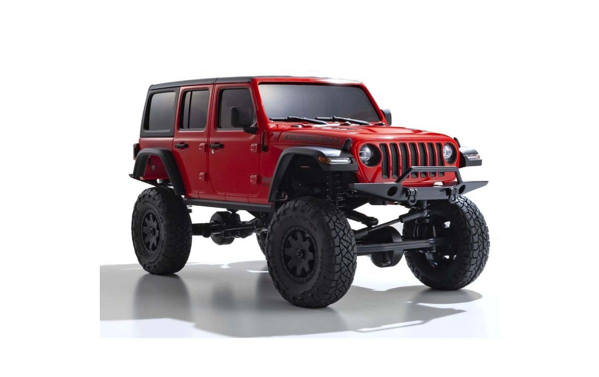 RC-Monstertruck »Kyosho Mini-Z Jeep Wrangler Rubicon, Rot ARTR«, Lackiert