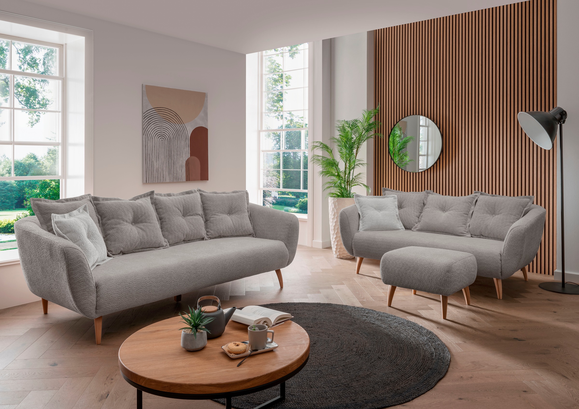 Home affaire 2,5-Sitzer »Baggio modern und romantisches Design, bequem«, Zierkissen inklusive
