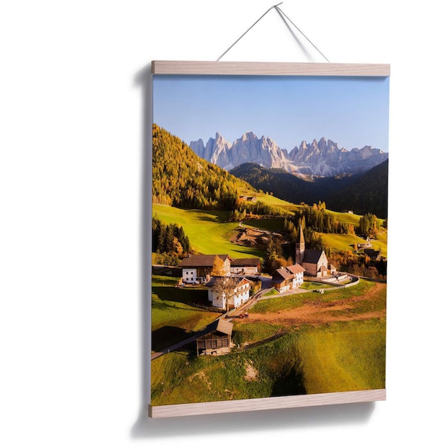 St.), Poster, Poster (1 Wall-Art Wandposter Bild, confortablement Wandbild, Dolomiten«, acheter Landschaften, »Dorf