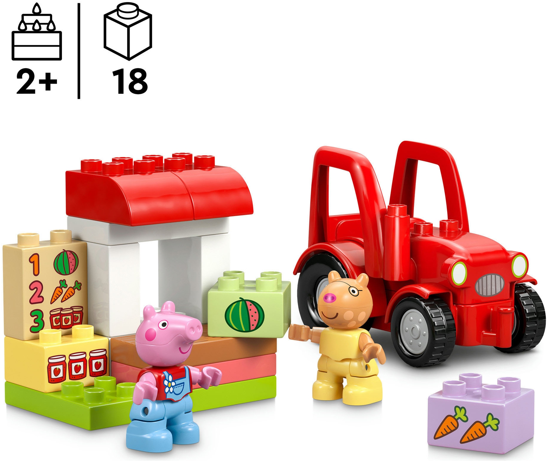 LEGO® Pions de construction »Traktor und Marktstand (10468), LEGO DUPLO Peppa Pig«